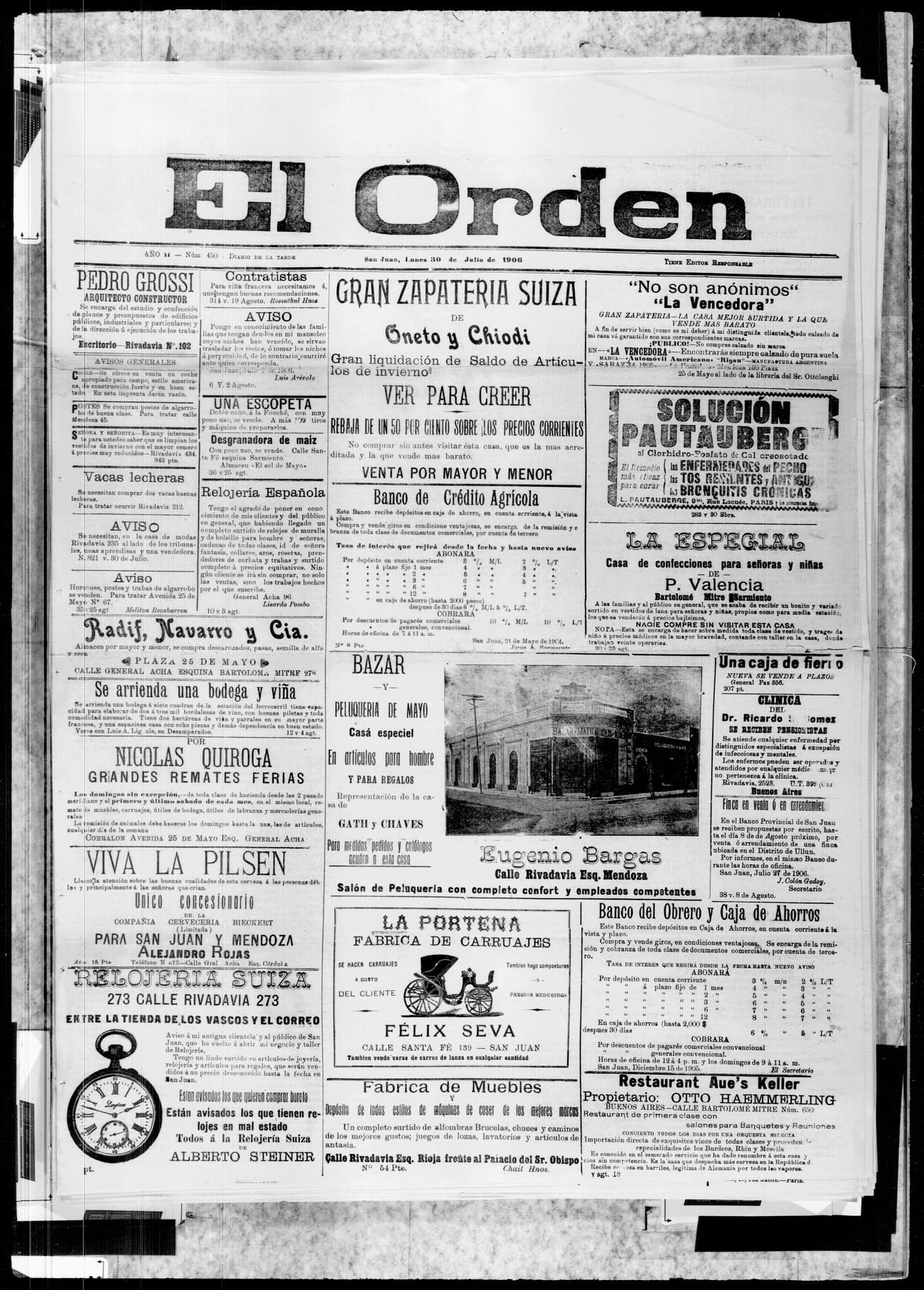 Portada · 30 de Julio de 1906