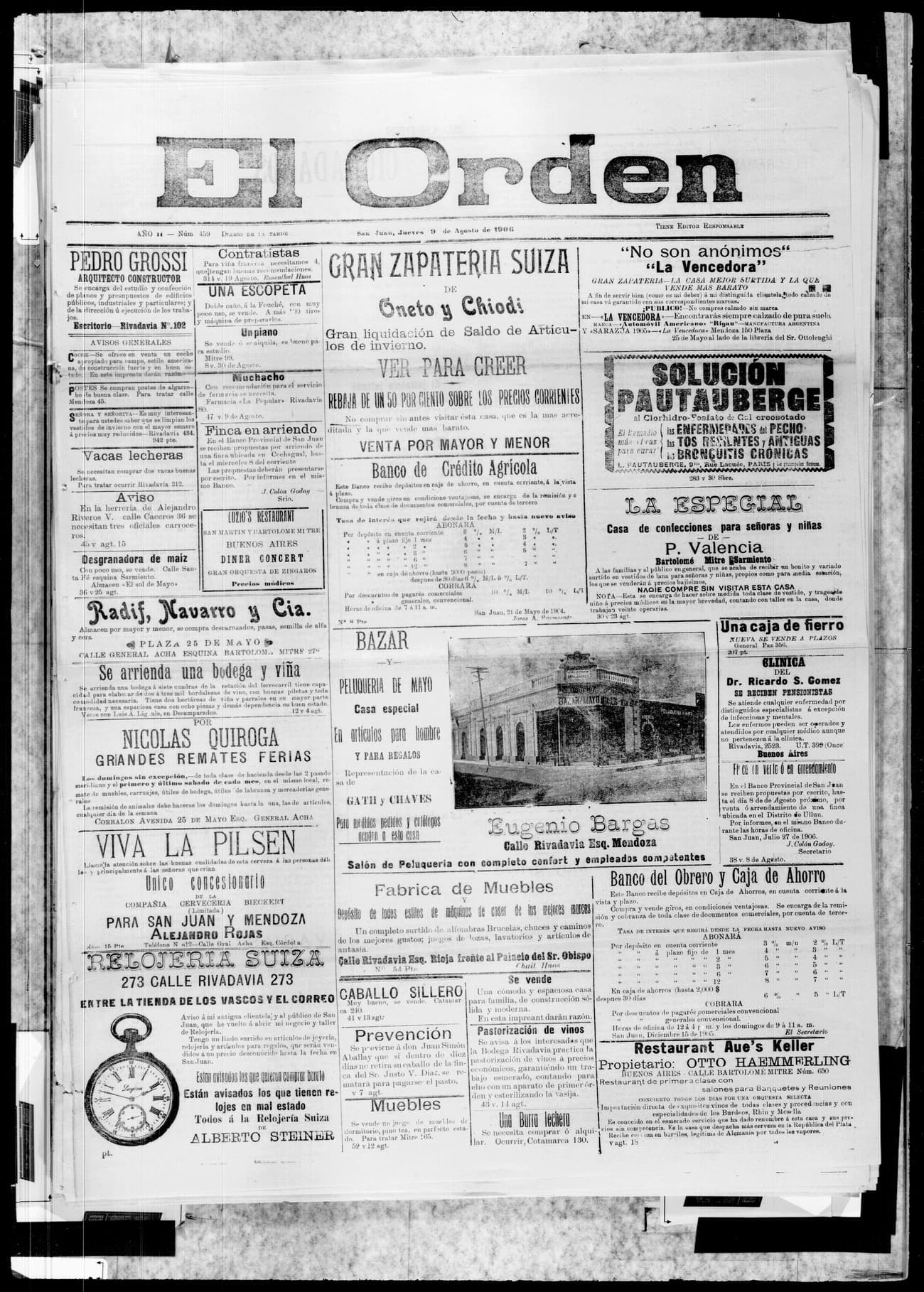 Portada · 9 de Agosto de 1906