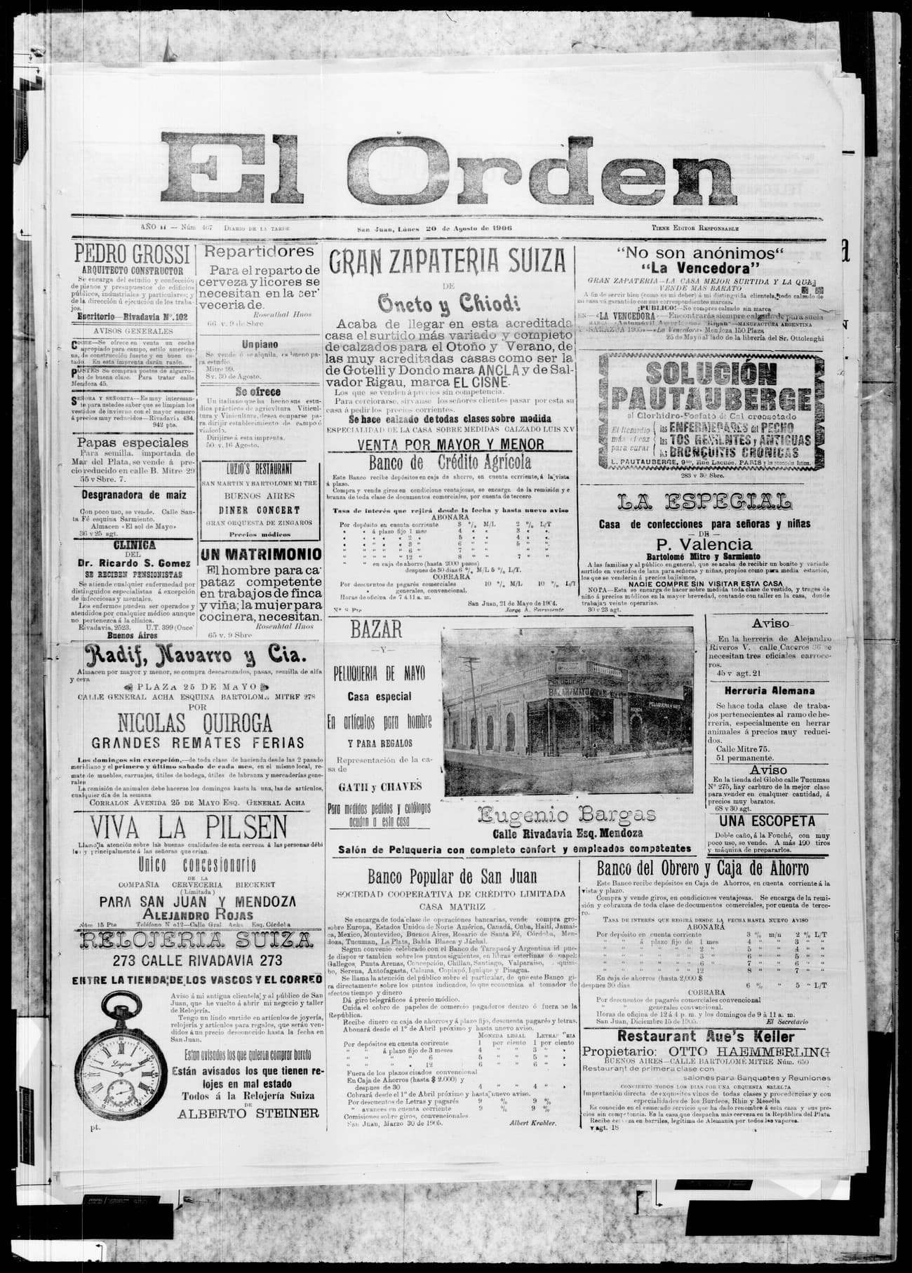 Portada · 20 de Agosto de 1906