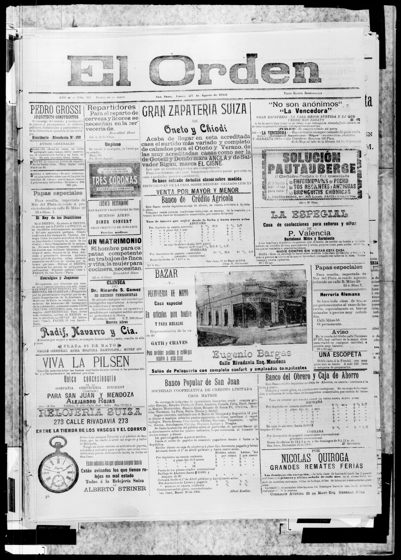 Portada · 27 de Agosto de 1906