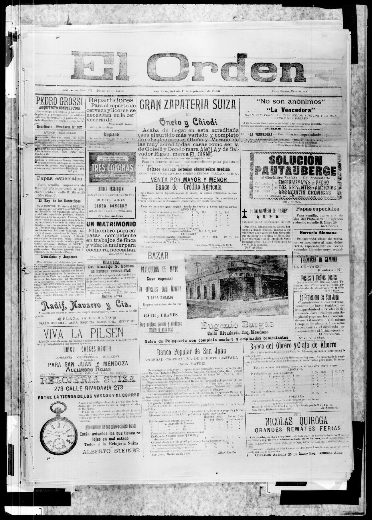 Portada · 1 de Septiembre de 1906