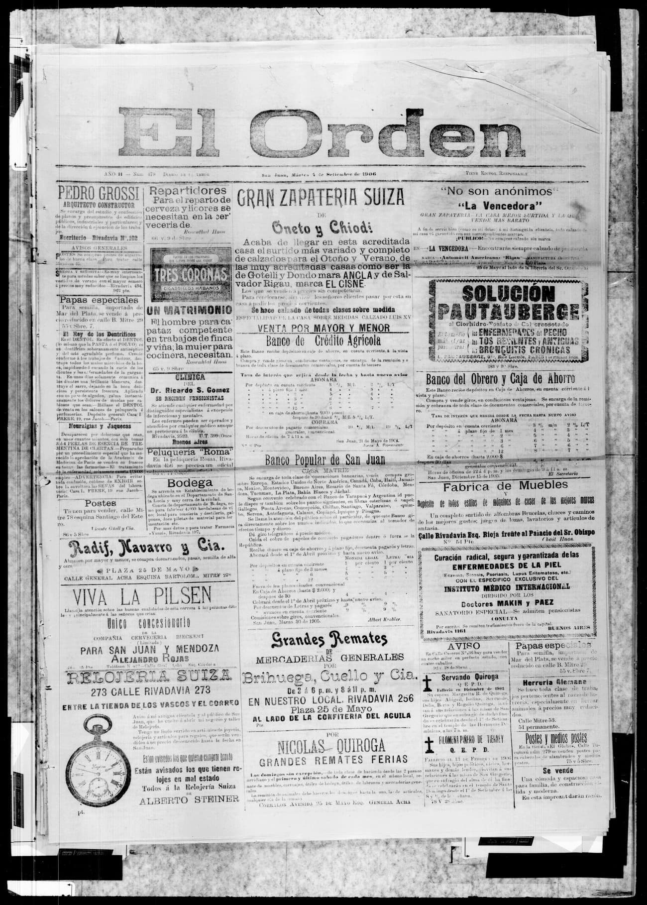 Portada · 4 de Septiembre de 1906