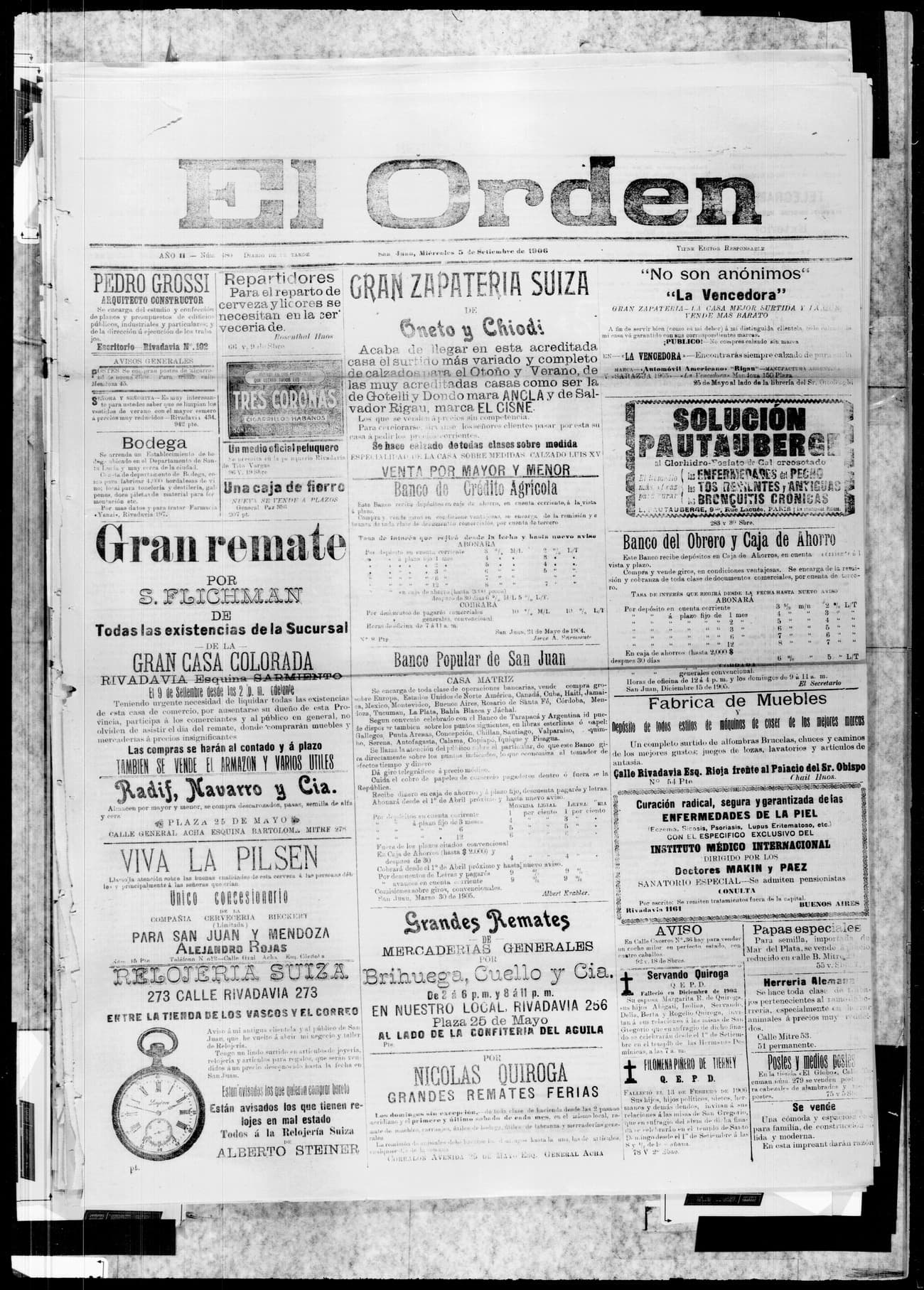 Portada · 5 de Septiembre de 1906