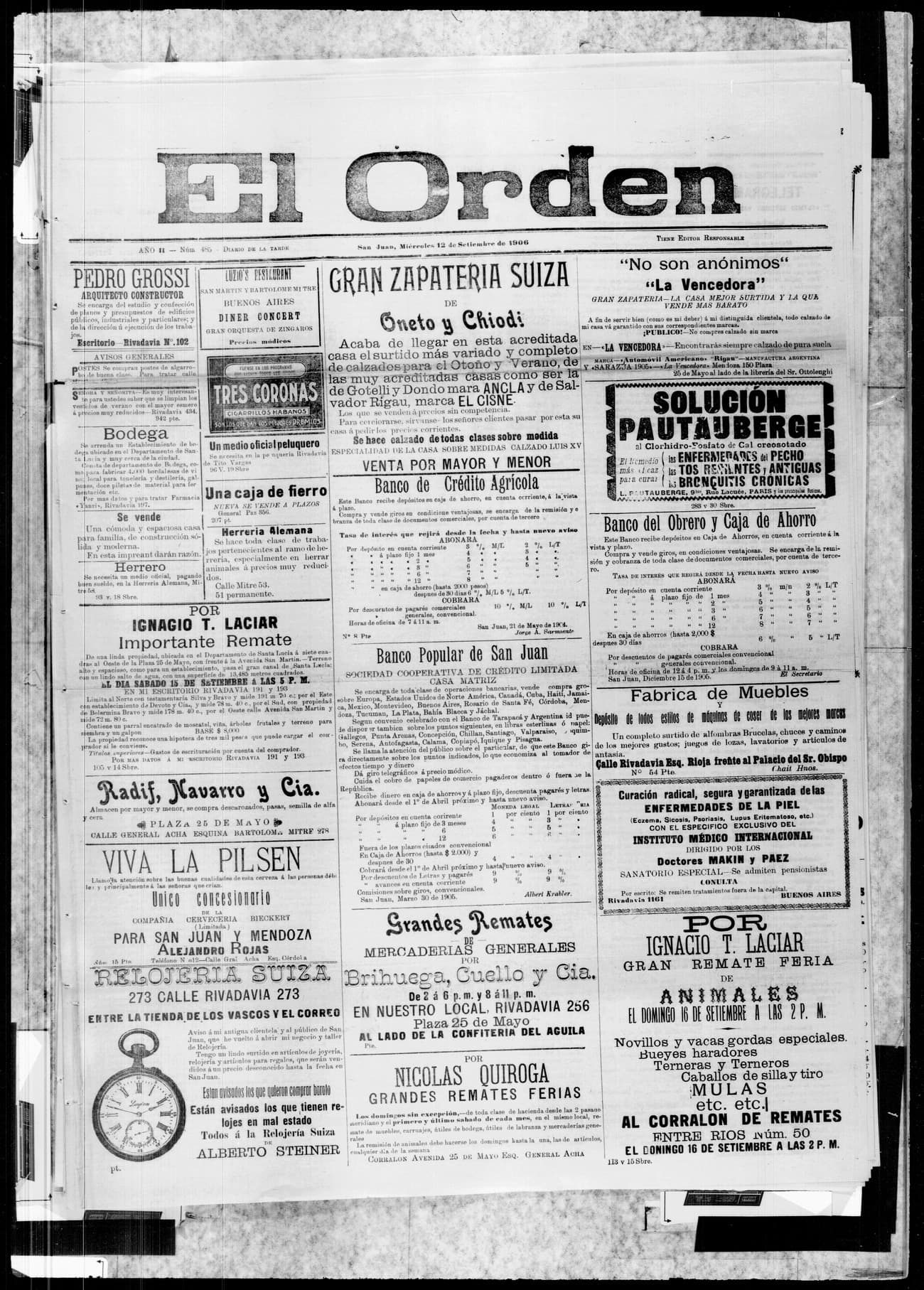 Portada · 12 de Septiembre de 1906