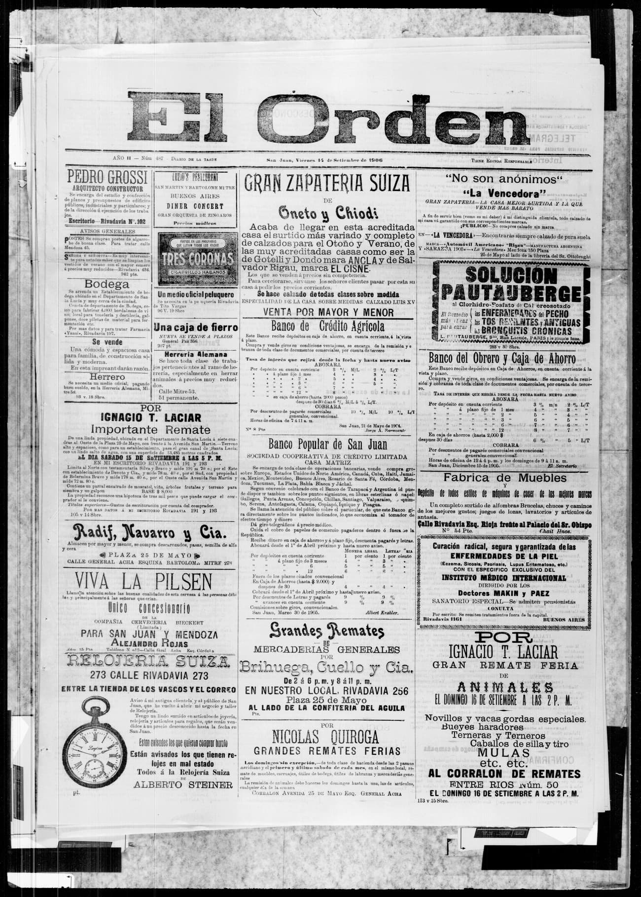 Portada · 14 de Septiembre de 1906