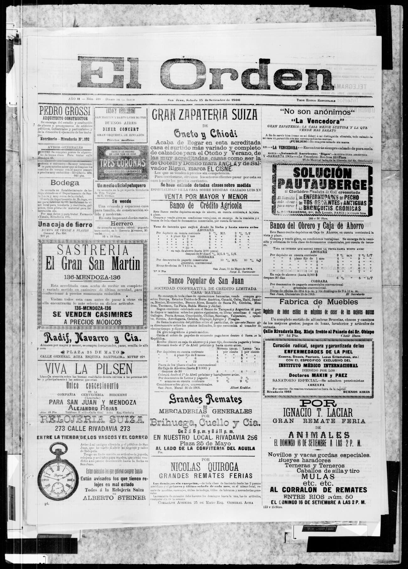 Portada · 15 de Septiembre de 1906