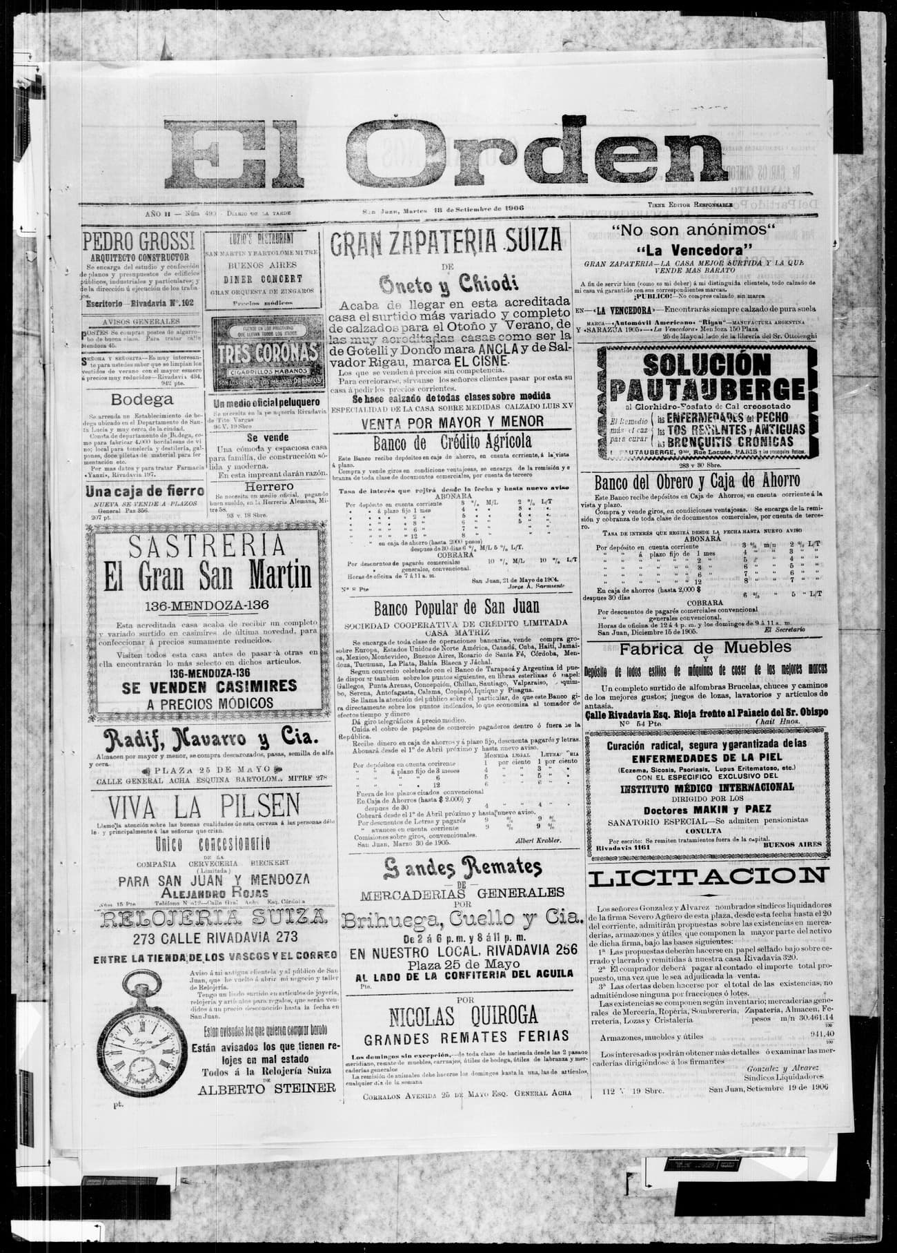 Portada · 18 de Septiembre de 1906