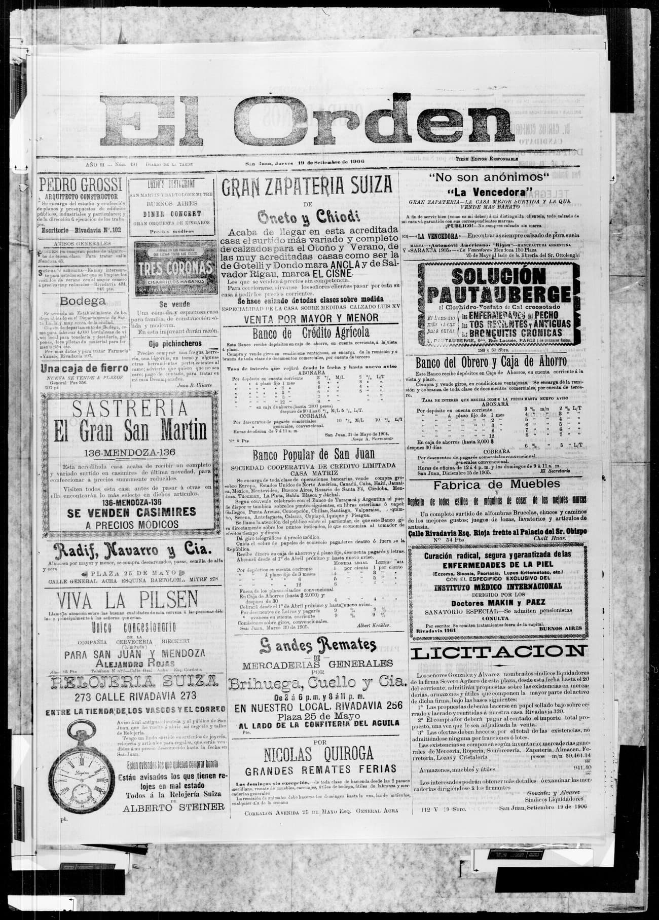 Portada · 19 de Septiembre de 1906