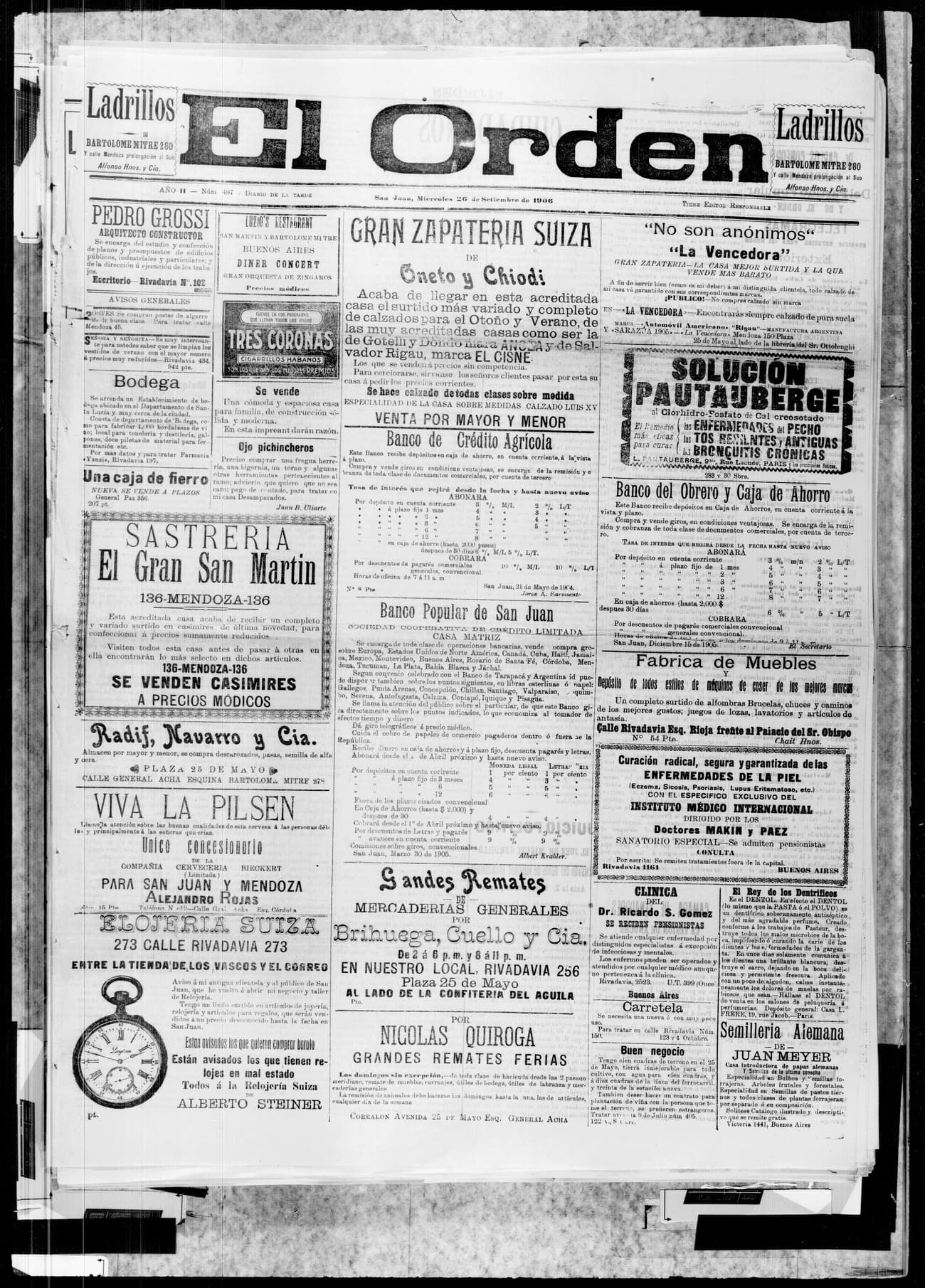 Portada · 26 de Septiembre de 1906