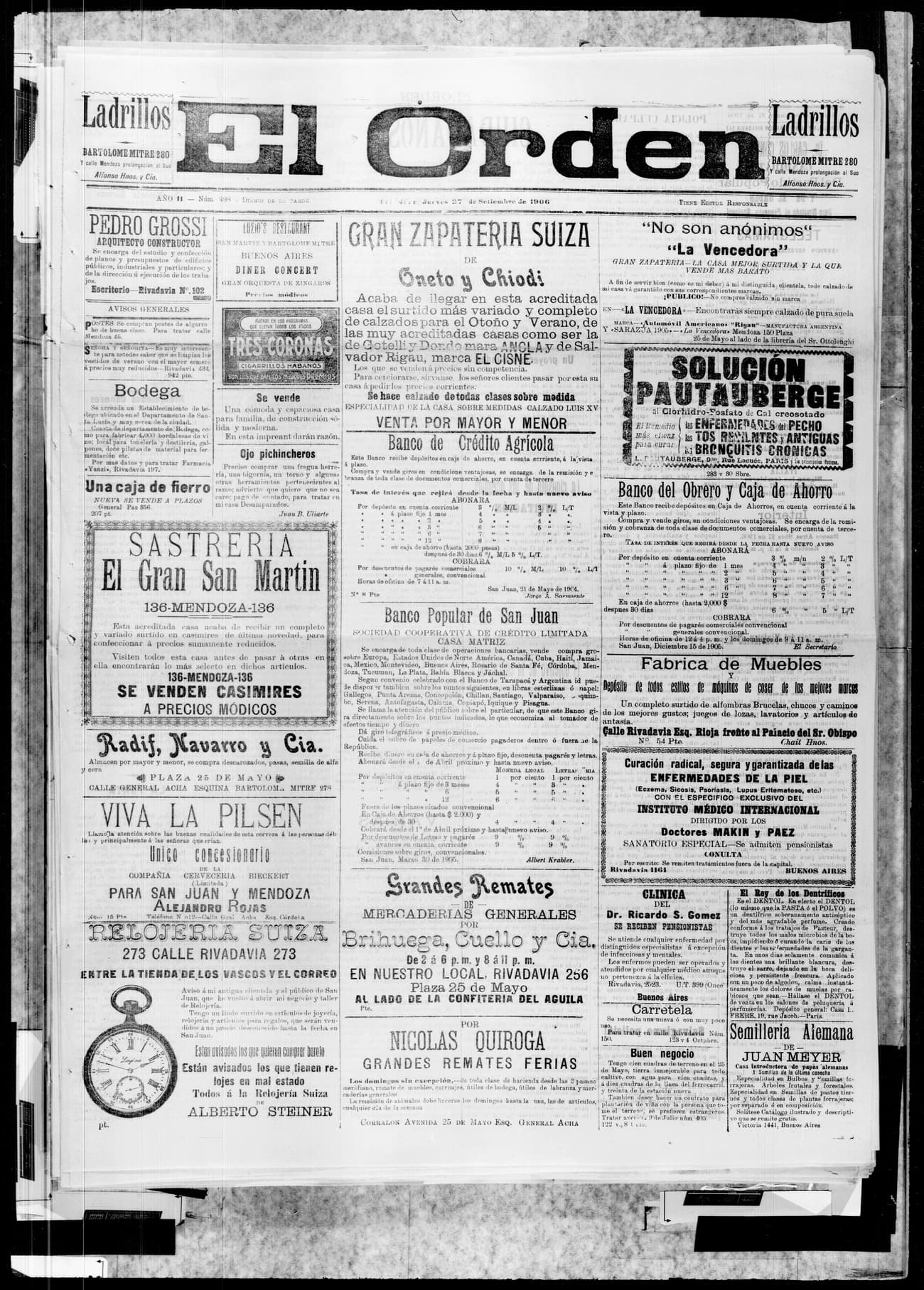 Portada · 27 de Septiembre de 1906