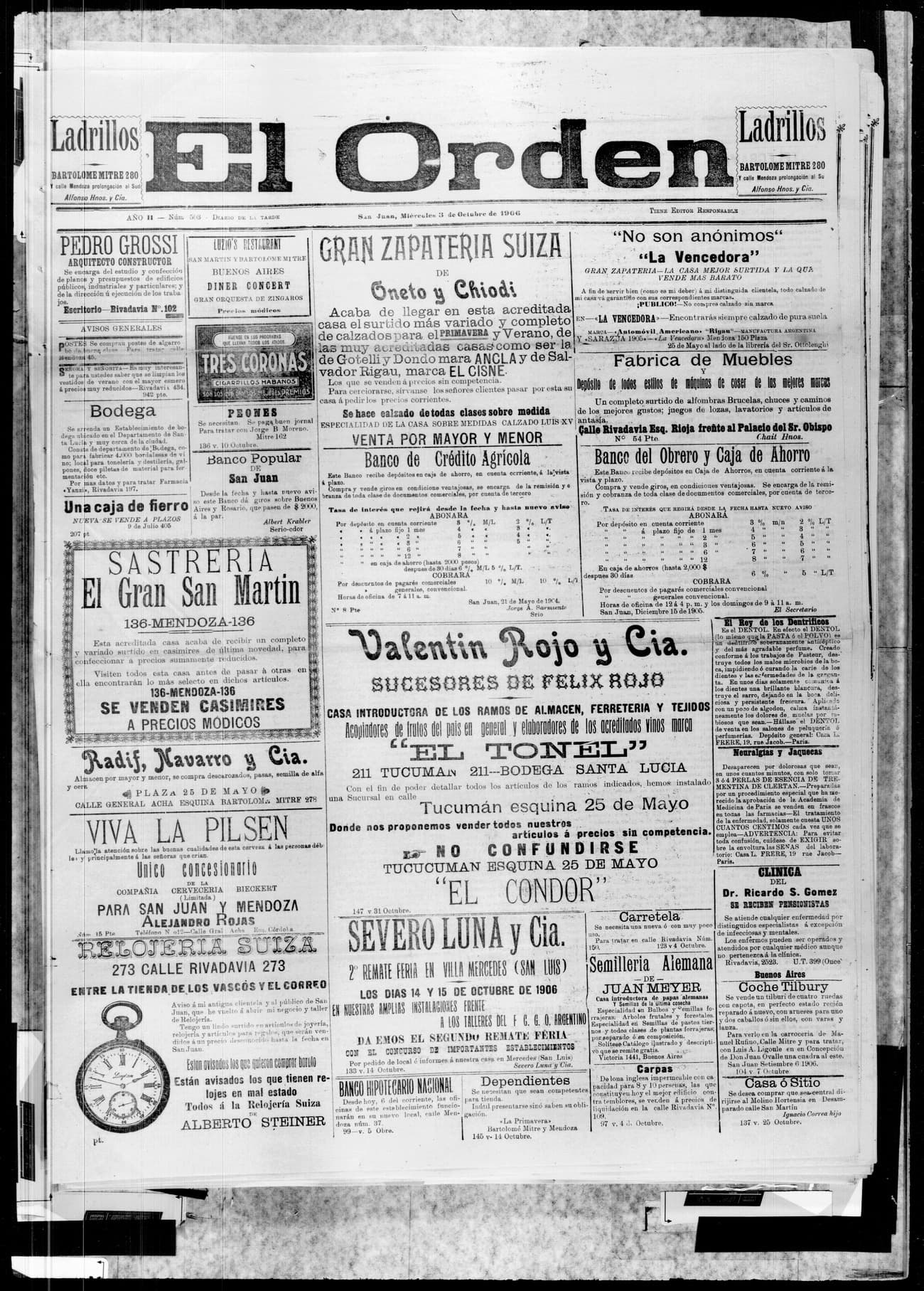 Portada · 3 de Octubre de 1906