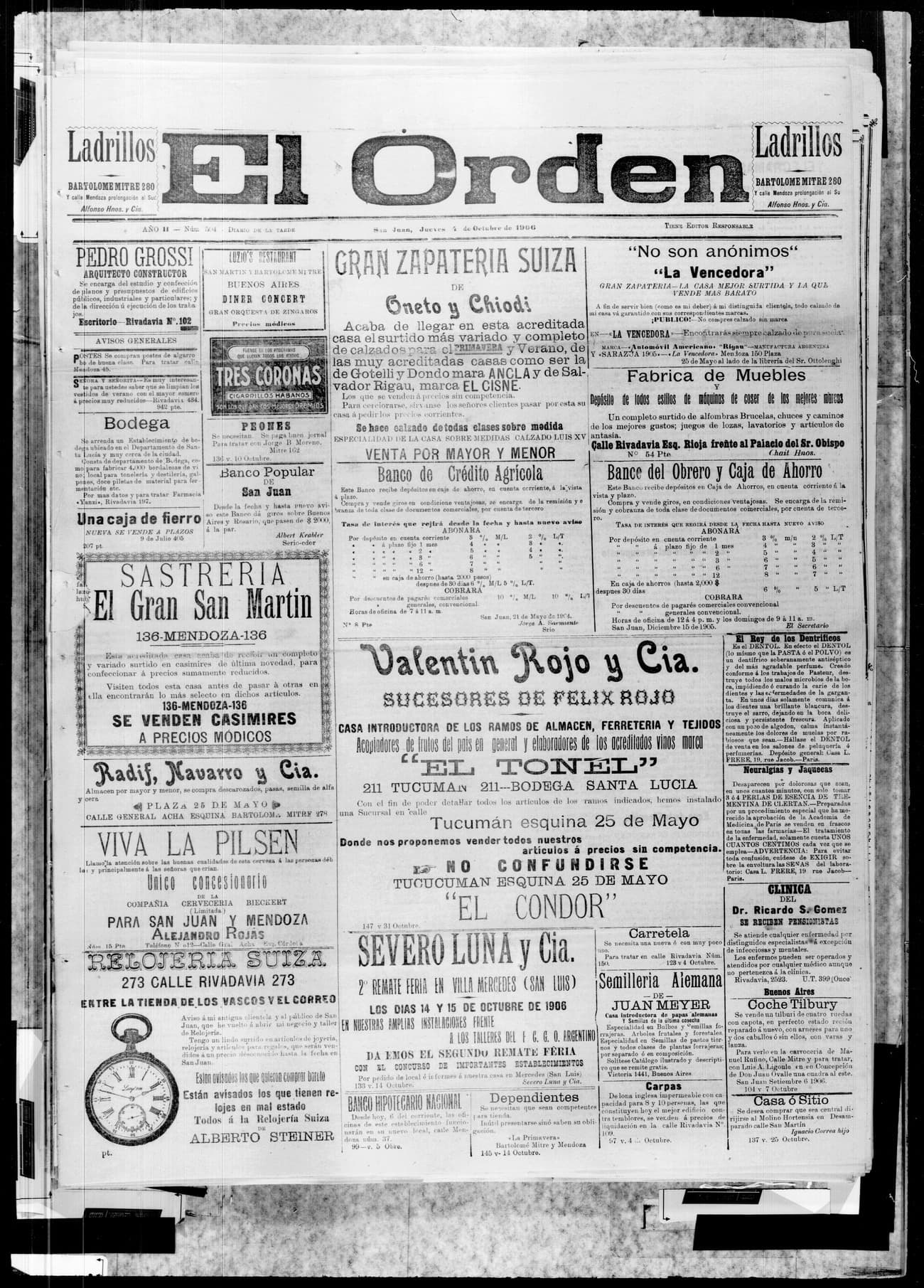 Portada · 4 de Octubre de 1906