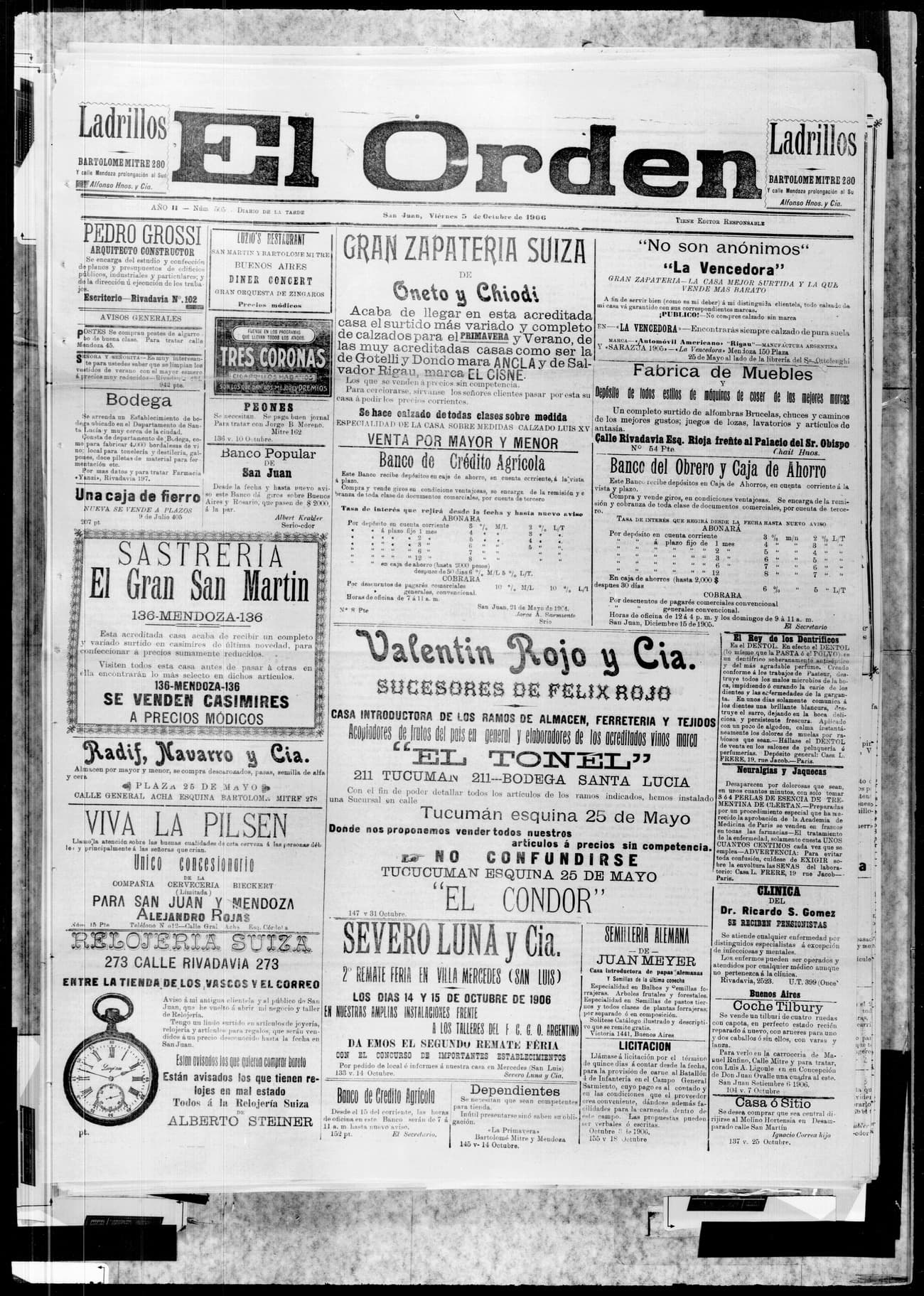 Portada · 5 de Octubre de 1906