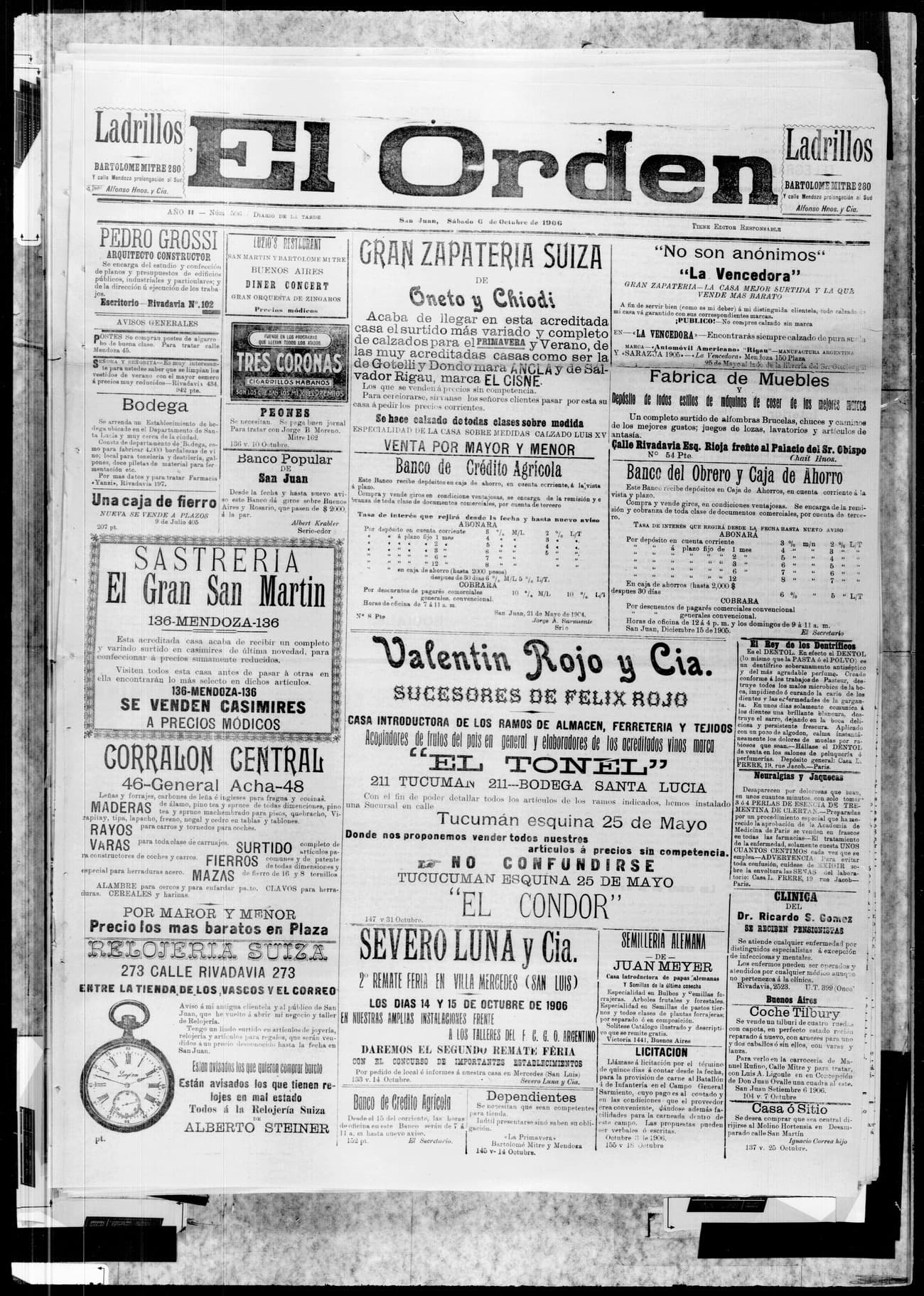 Portada · 6 de Octubre de 1906