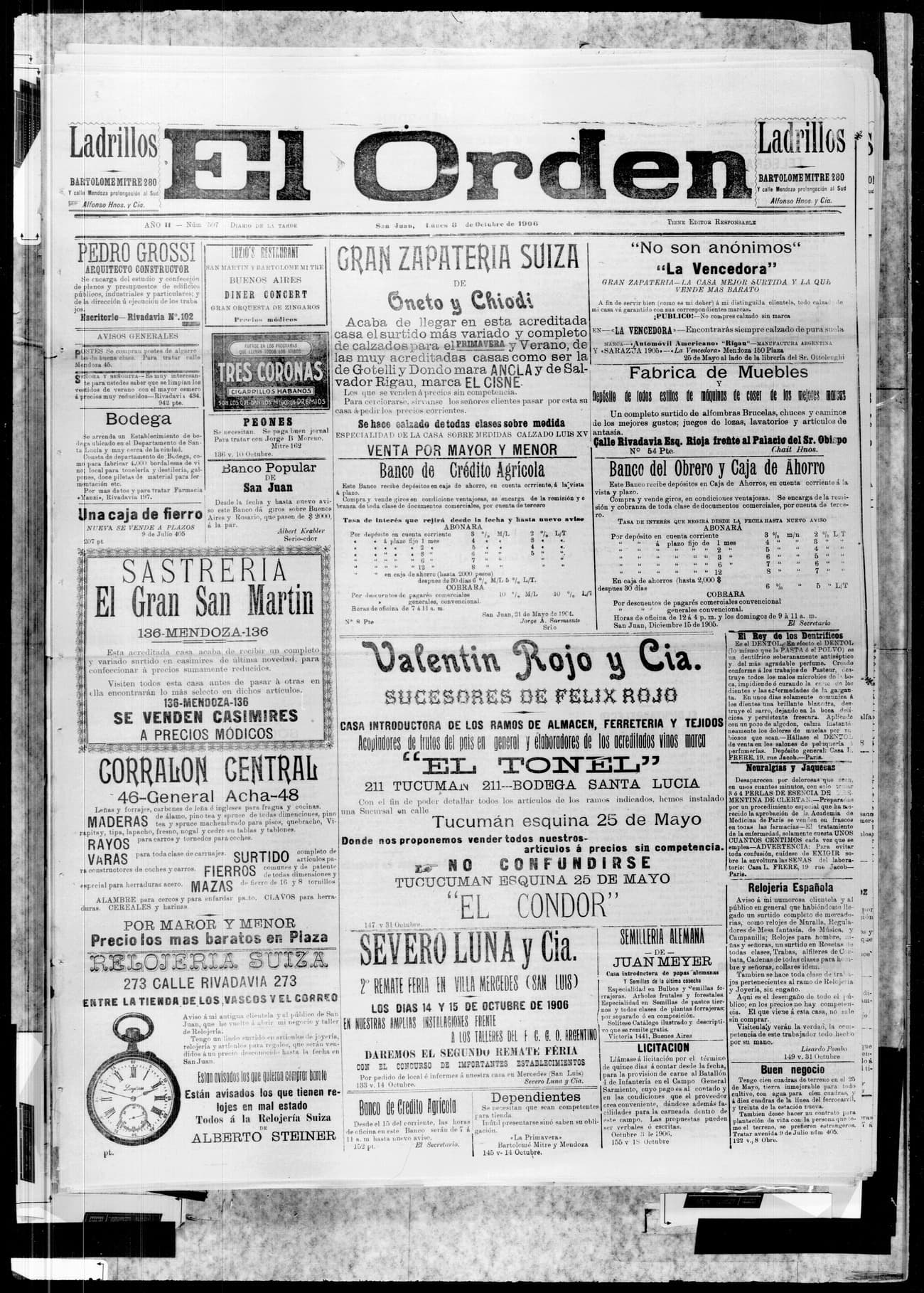 Portada · 8 de Octubre de 1906