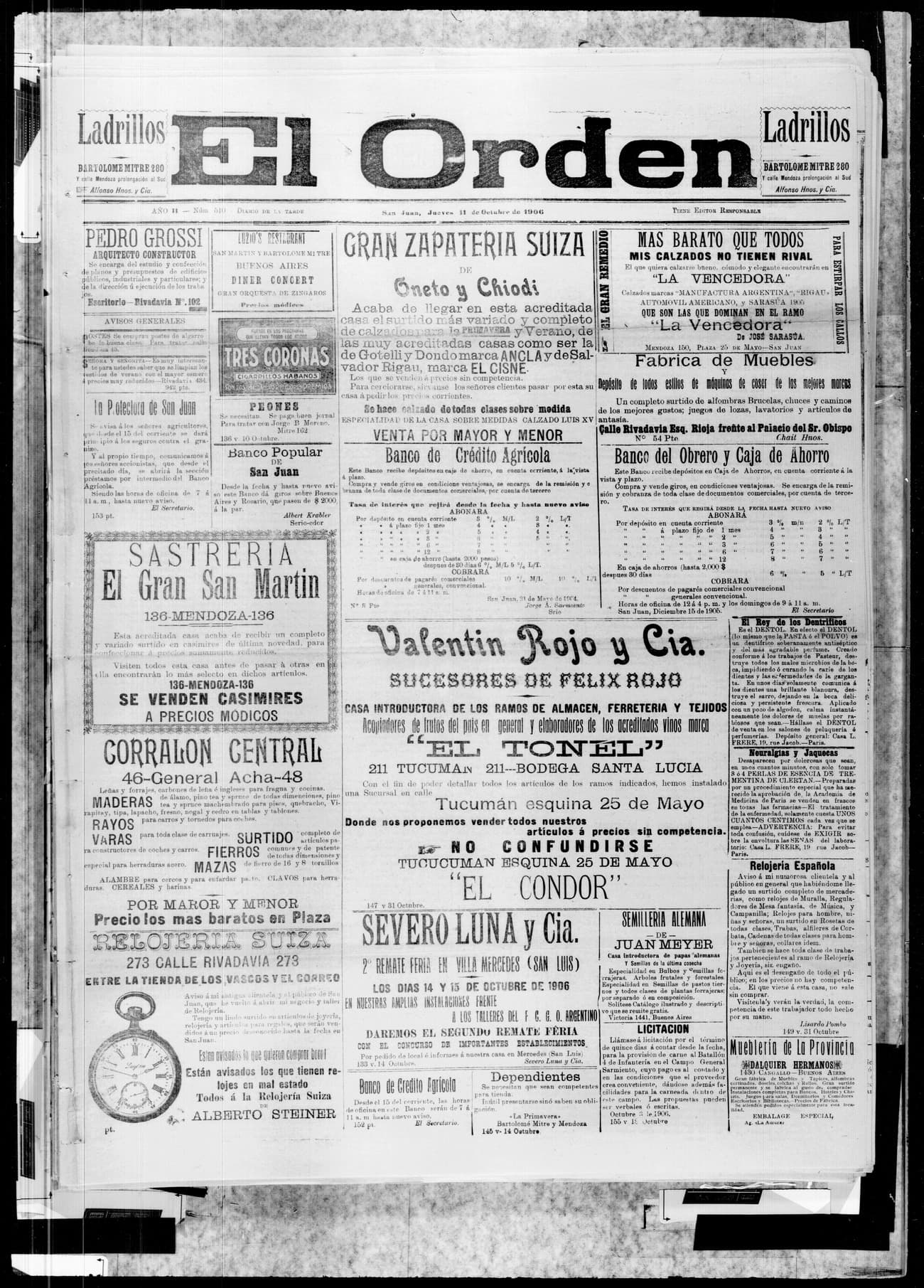 Portada · 11 de Octubre de 1906