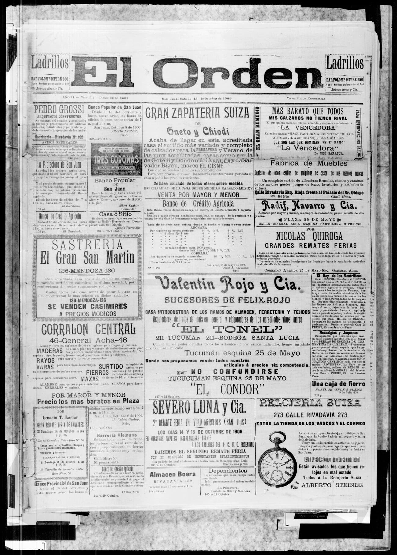 Portada · 13 de Octubre de 1906