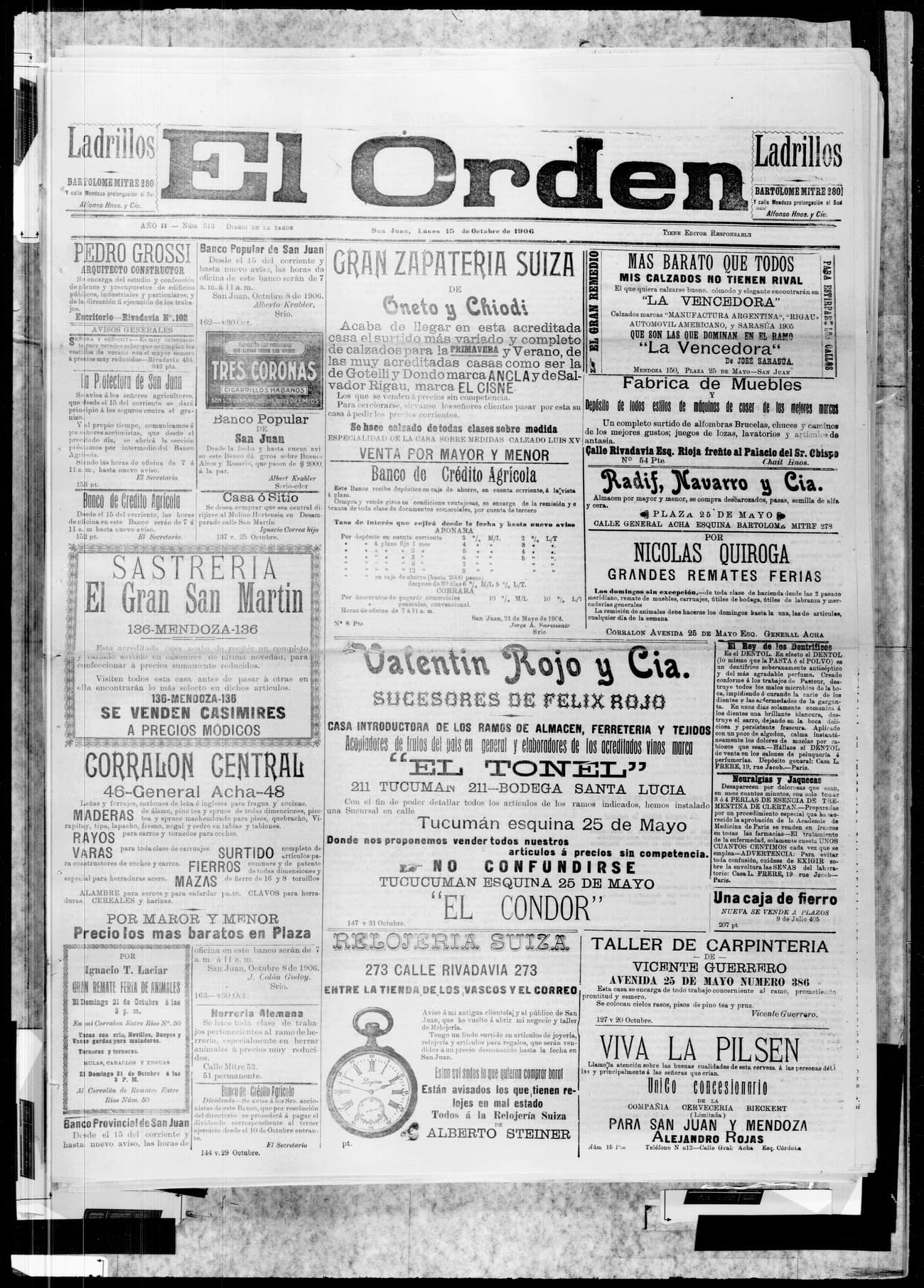 Portada · 15 de Octubre de 1906