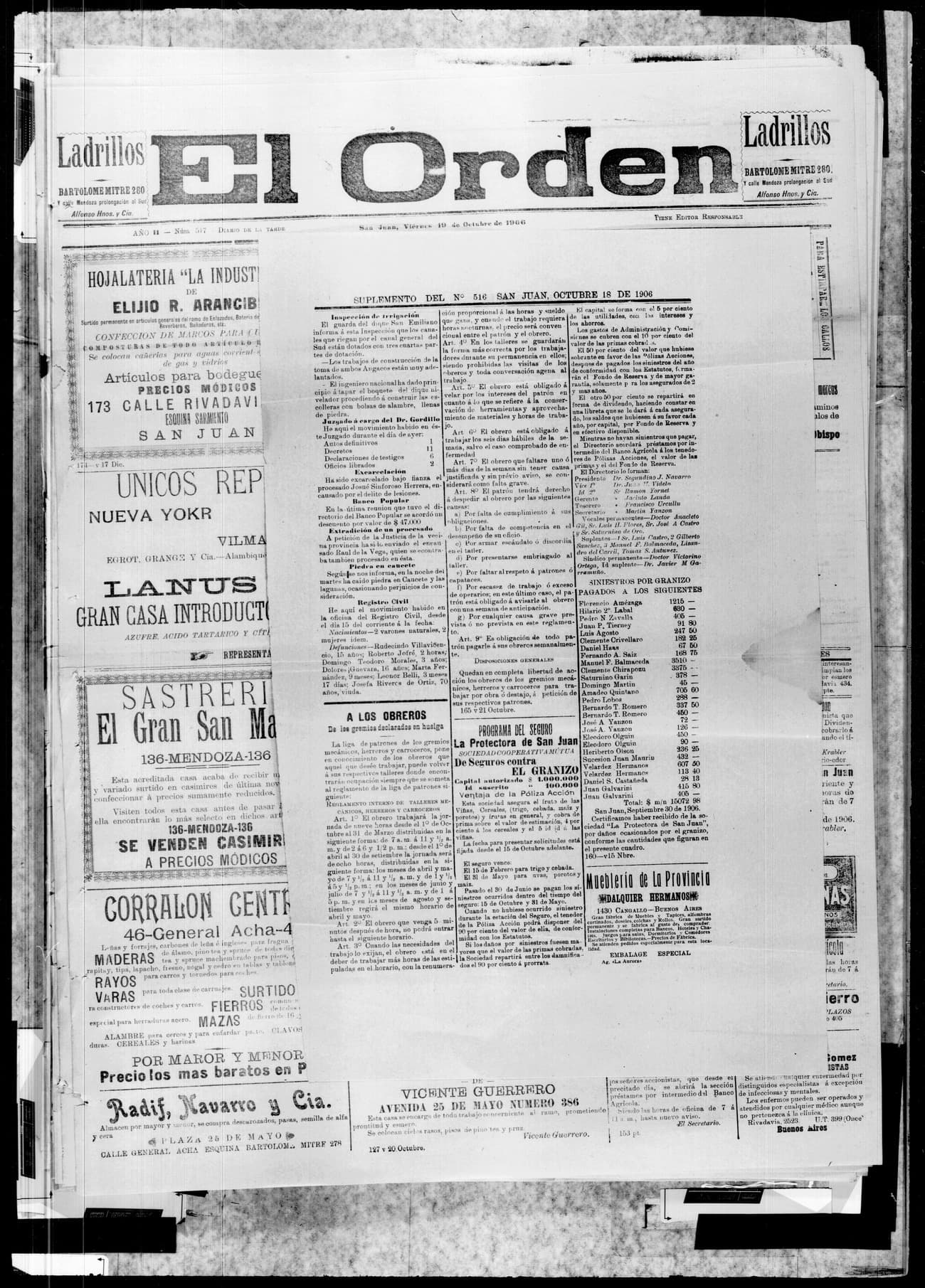 Portada · 19 de Octubre de 1906