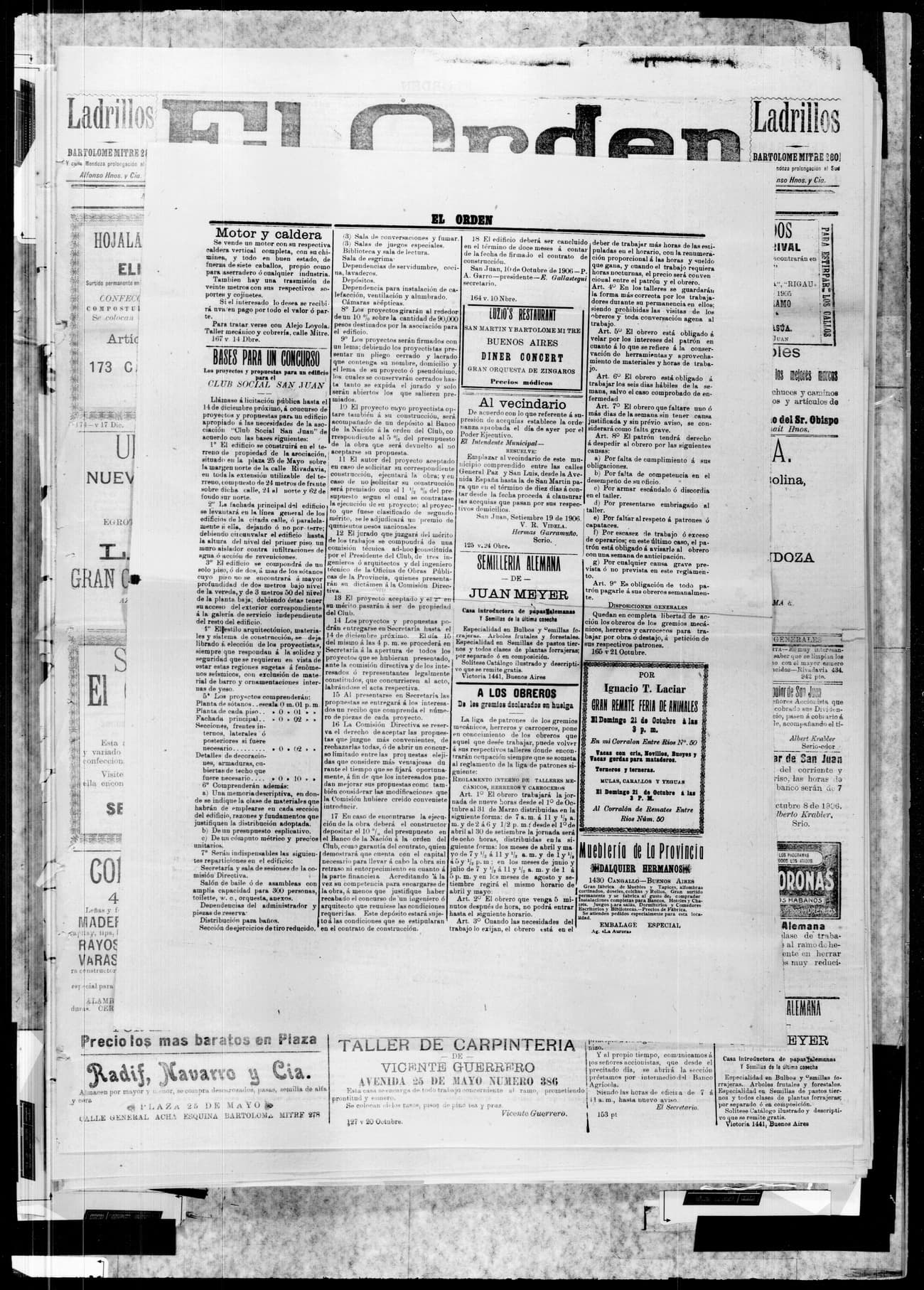 Portada · 19 de Octubre de 1906