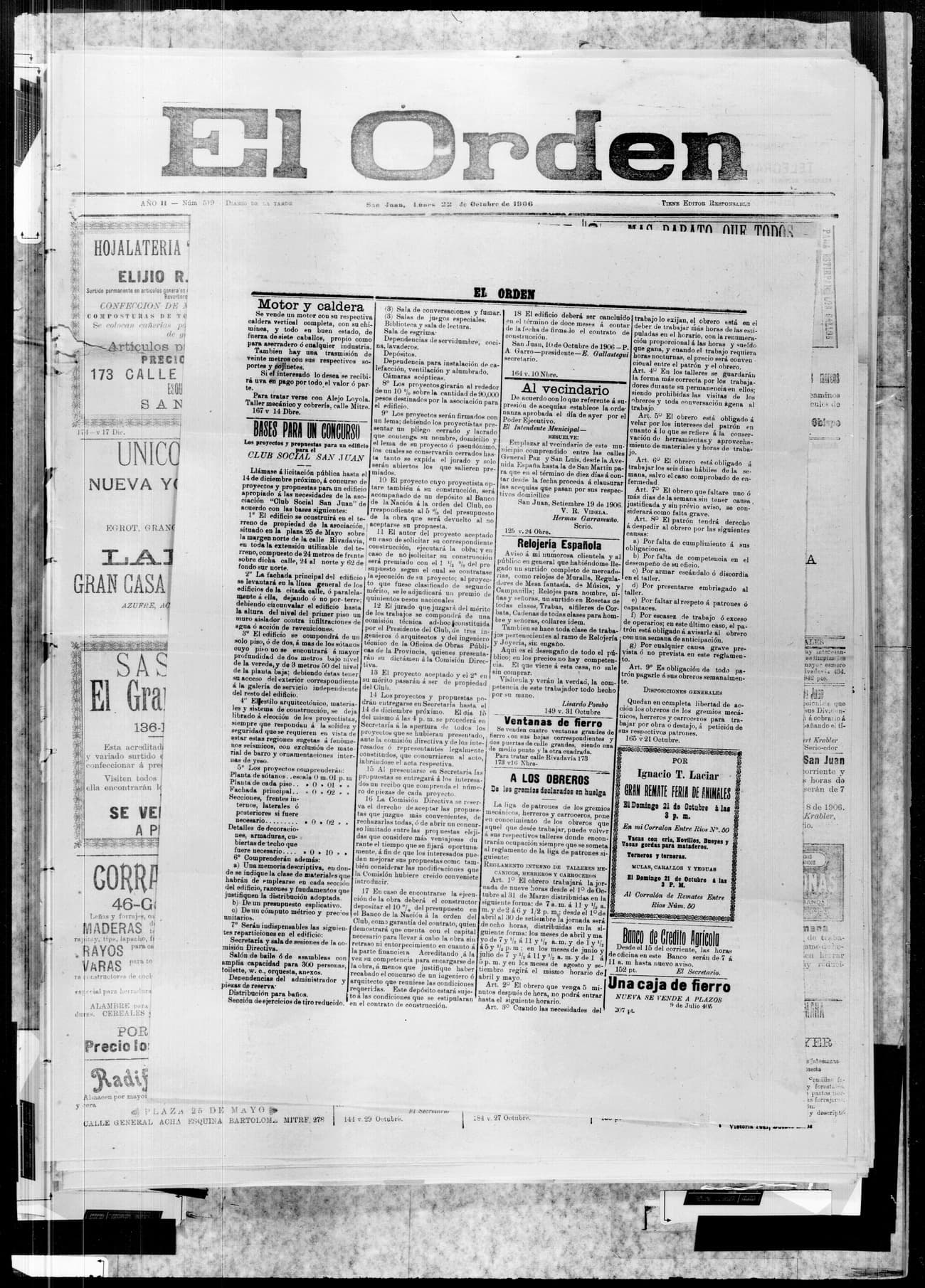 Portada · 20 de Octubre de 1906