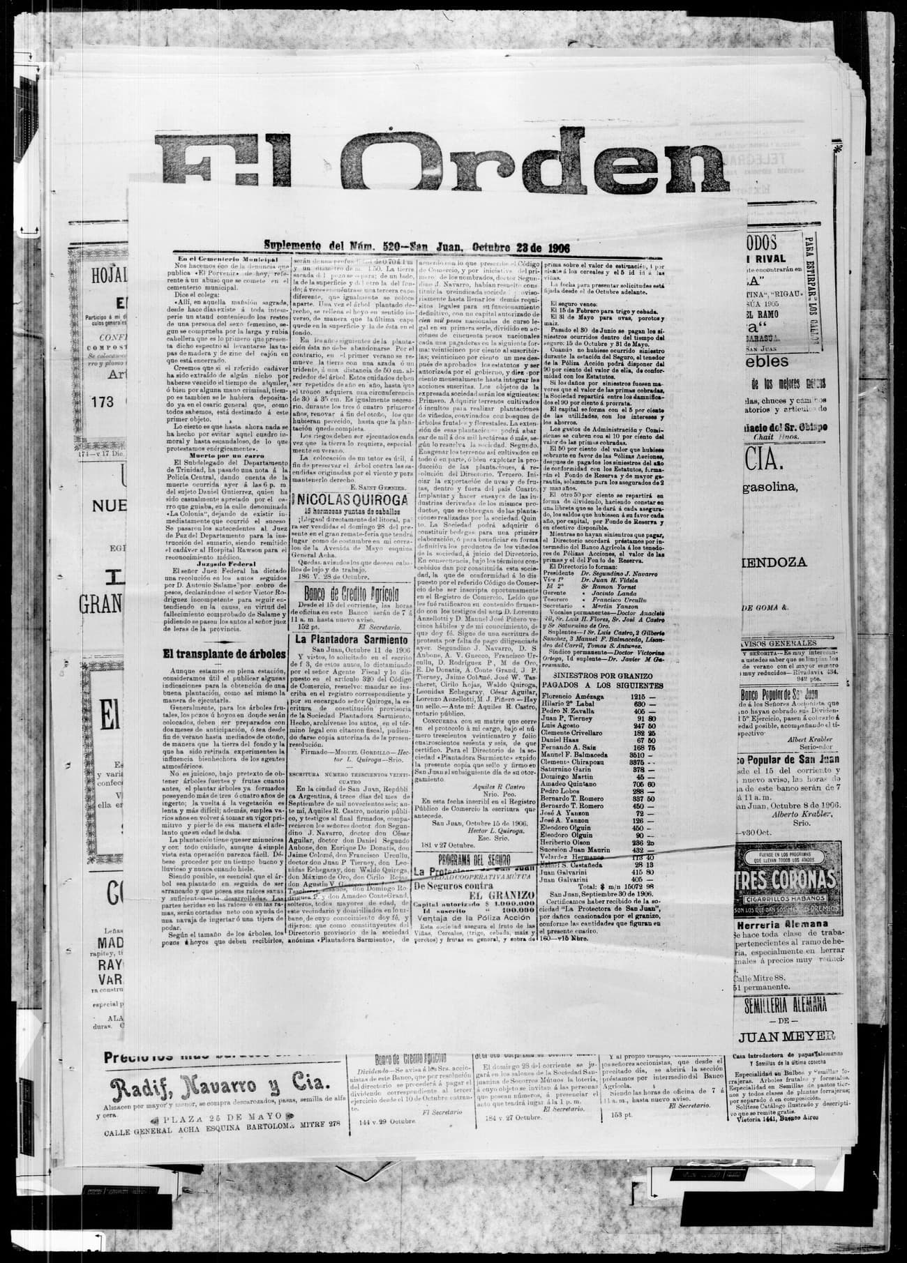 Portada · 23 de Octubre de 1906
