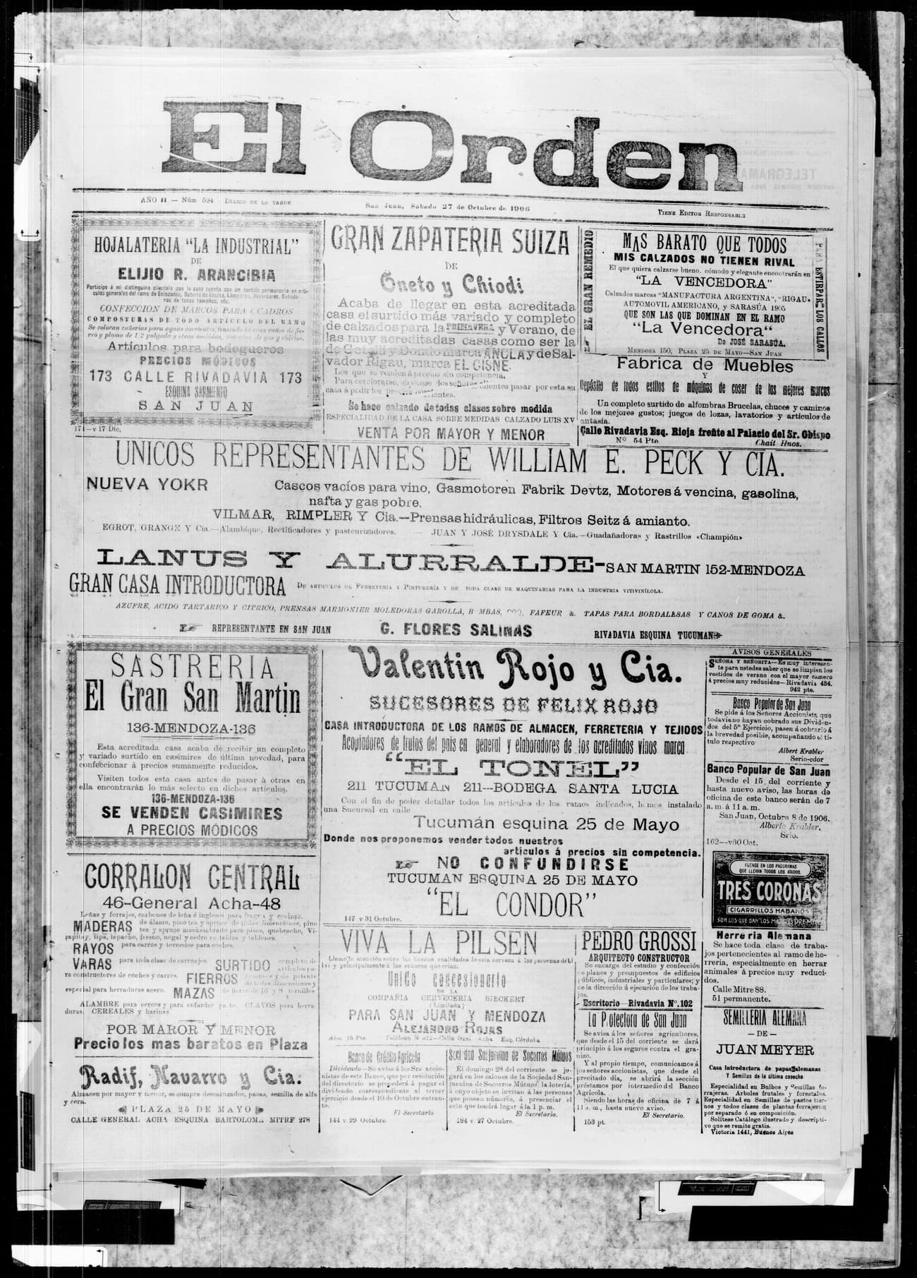 Portada · 27 de Octubre de 1906