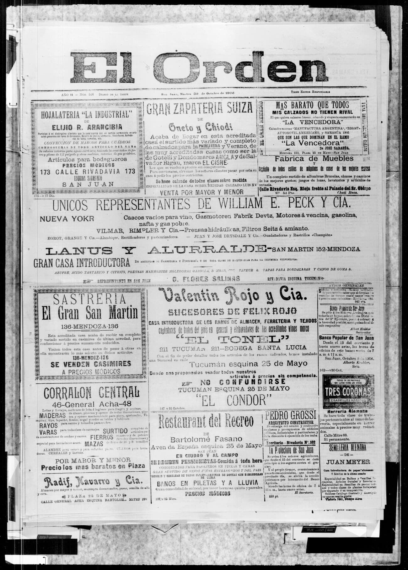 Portada · 30 de Octubre de 1906