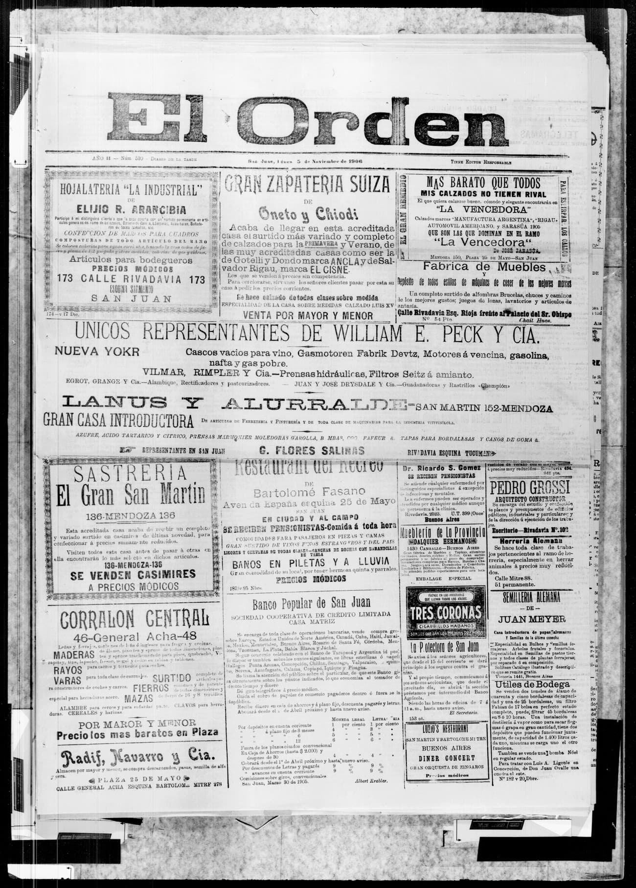 Portada · 5 de Noviembre de 1906