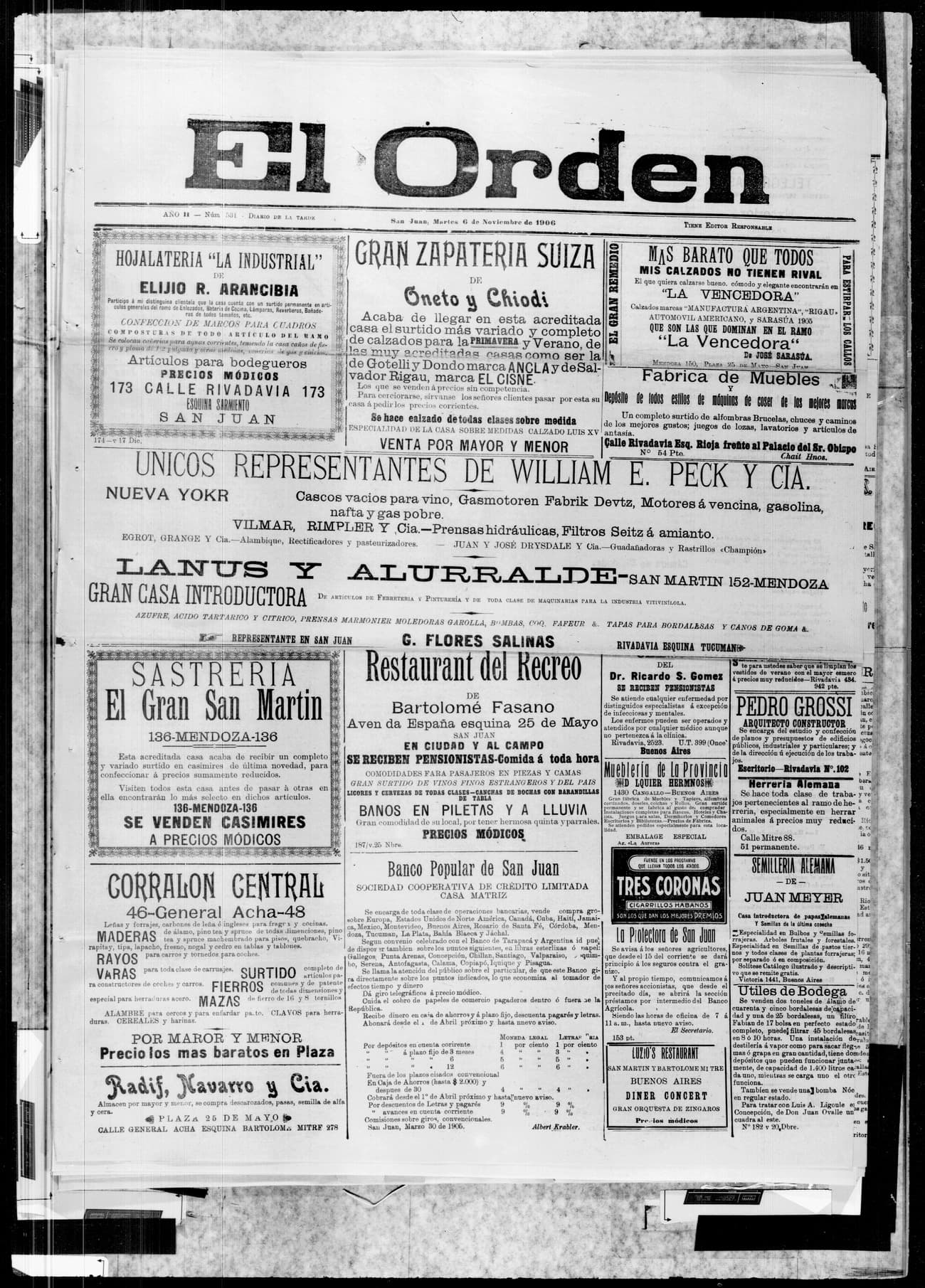 Portada · 6 de Noviembre de 1906