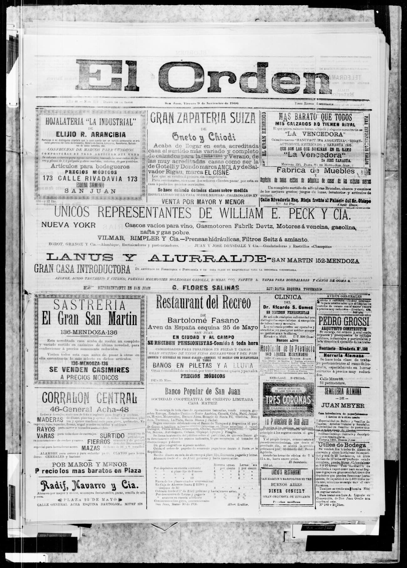 Portada · 9 de Noviembre de 1906