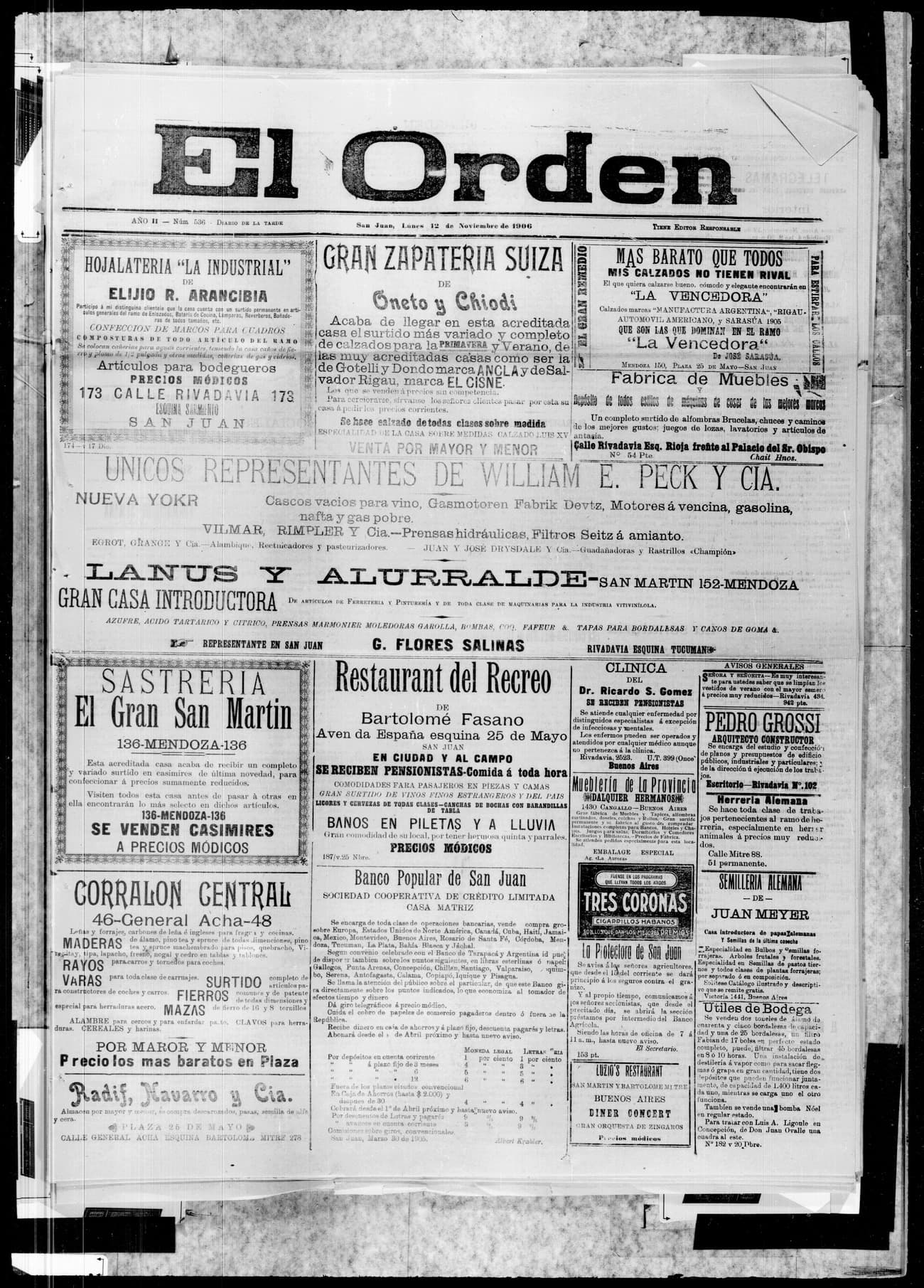 Portada · 12 de Noviembre de 1906