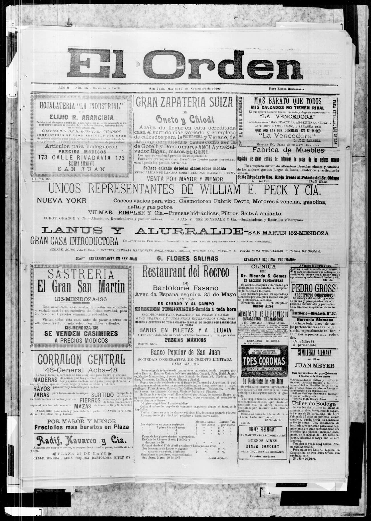 Portada · 13 de Noviembre de 1906