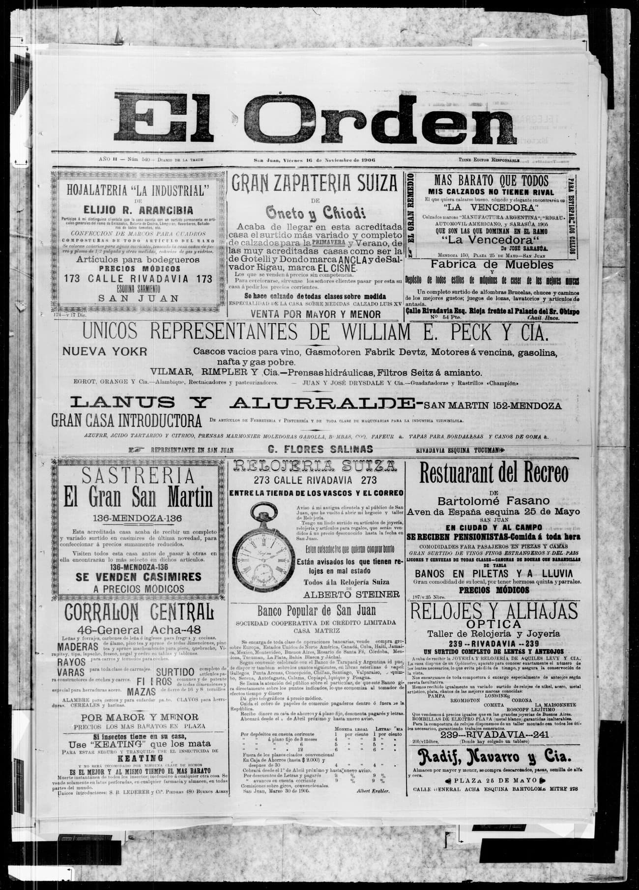 Portada · 16 de Noviembre de 1906
