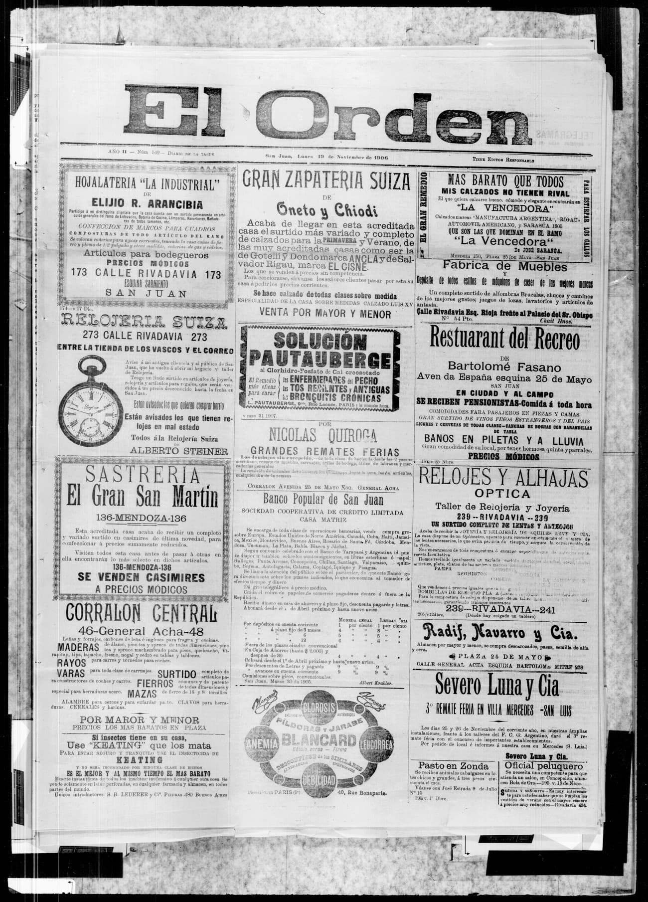 Portada · 19 de Noviembre de 1906