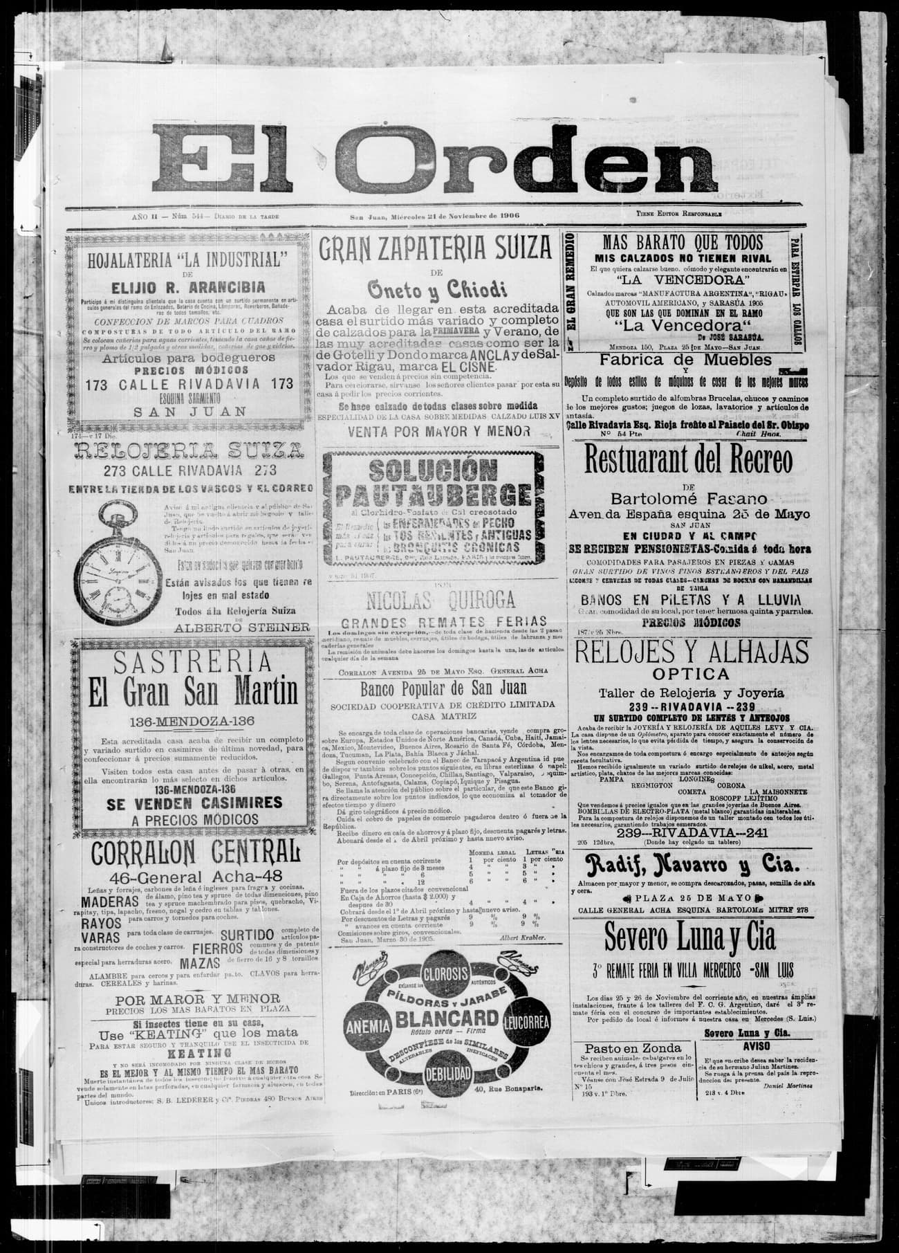Portada · 24 de Noviembre de 1906
