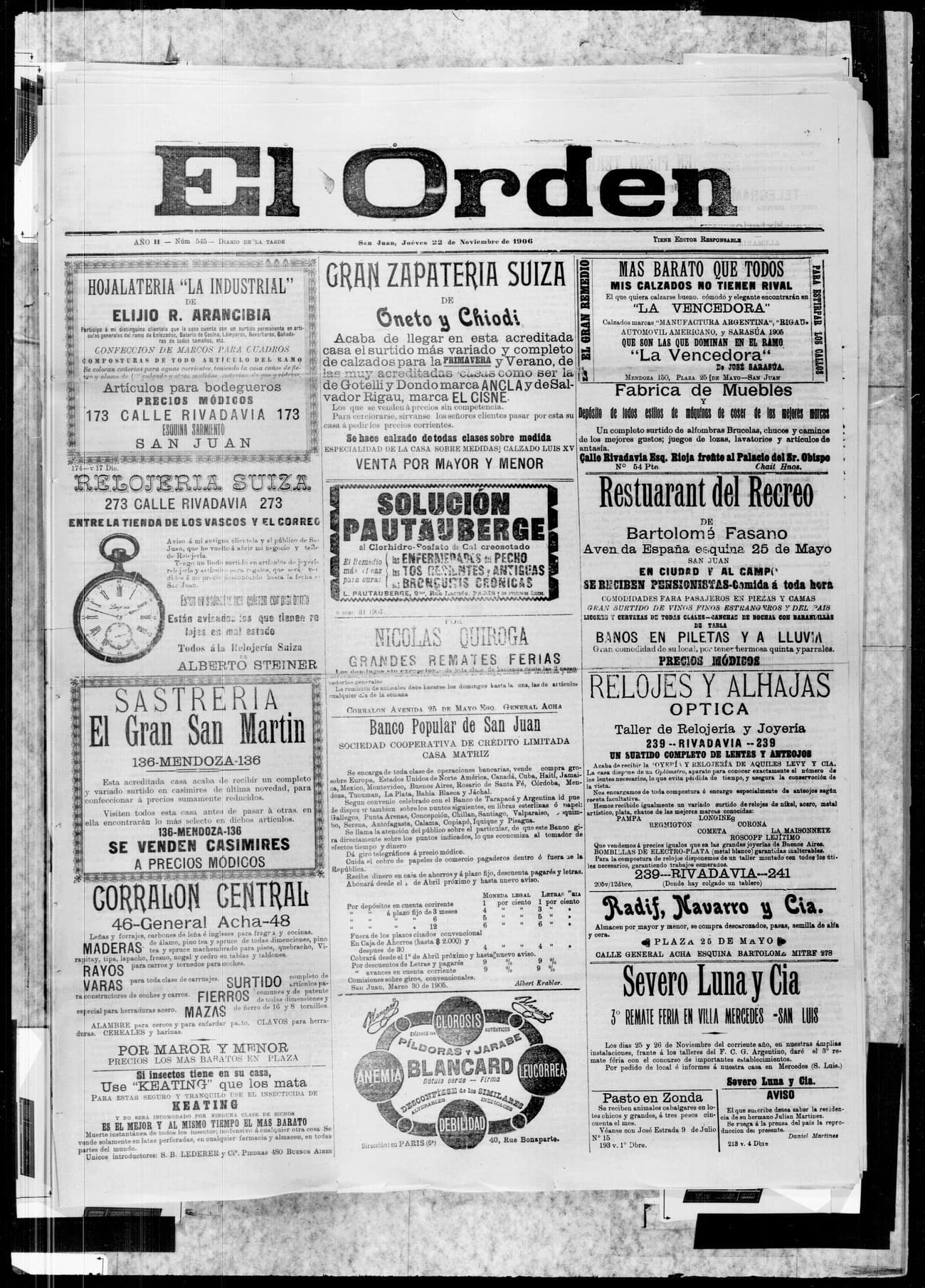 Portada · 22 de Noviembre de 1906