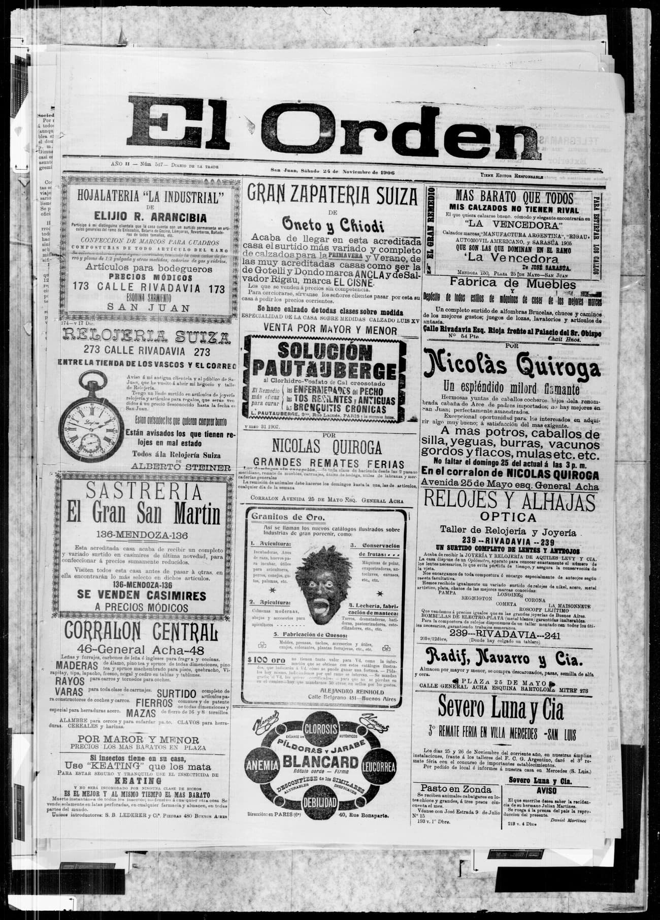 Portada · 24 de Noviembre de 1906