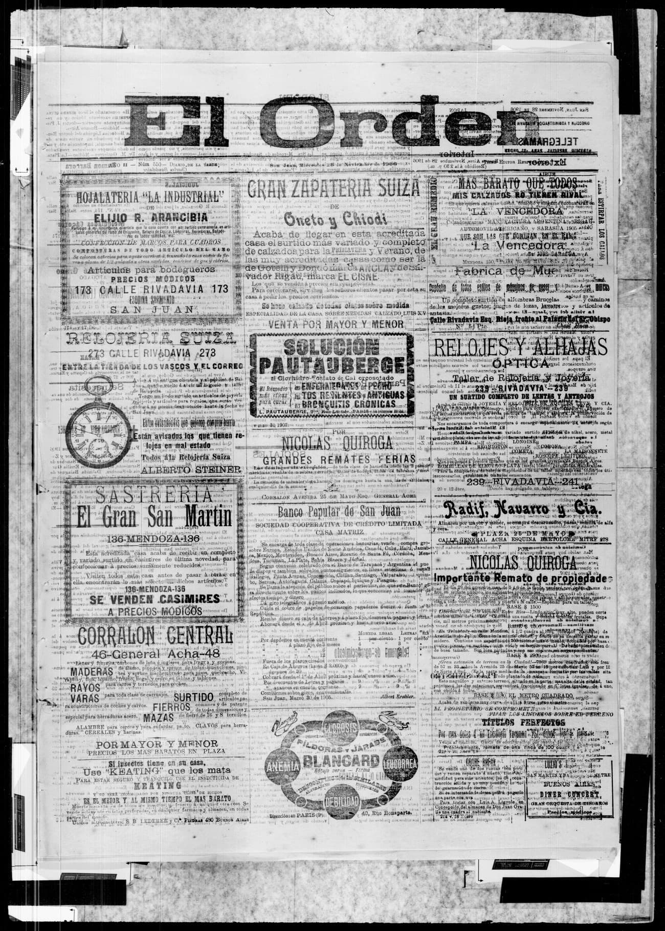 Portada · 28 de Noviembre de 1906