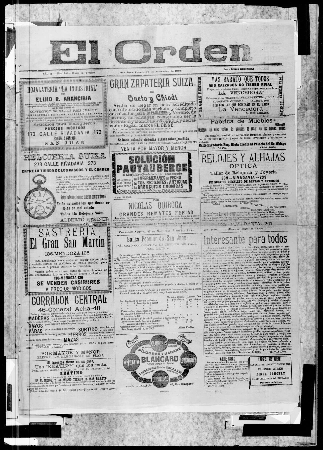 Portada · 30 de Noviembre de 1906