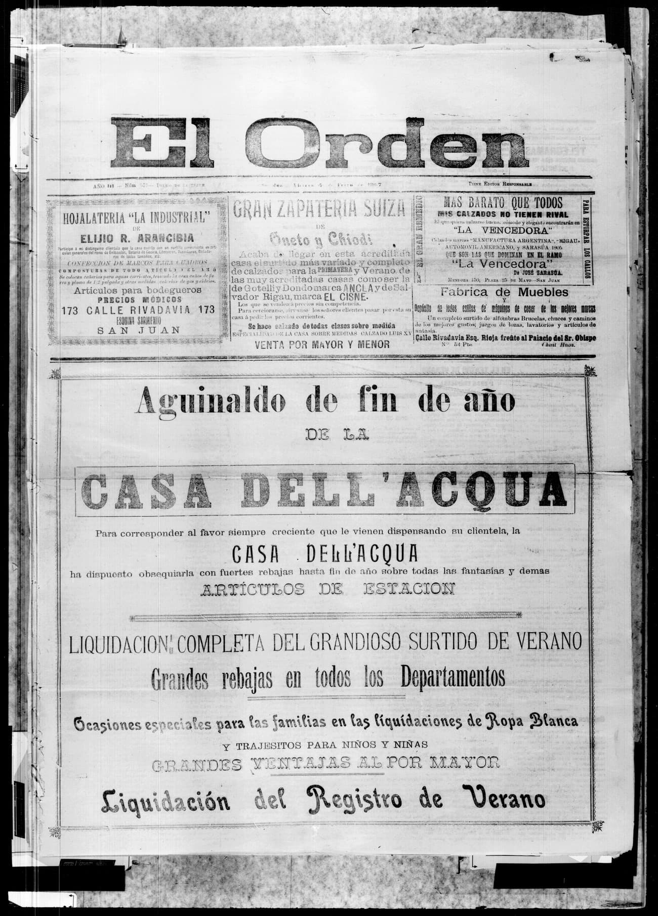 Portada · 4 de Enero de 1907