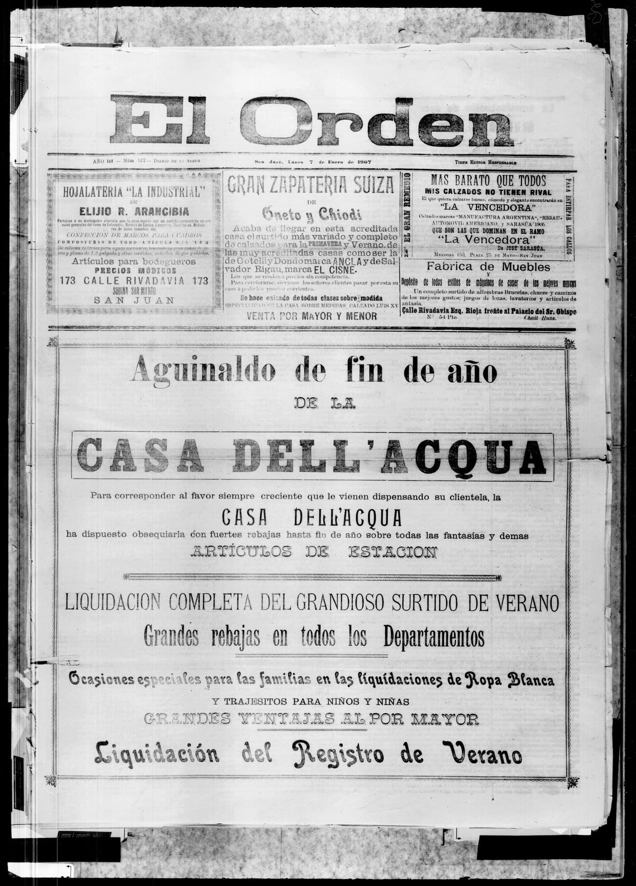 Portada · 7 de Enero de 1907