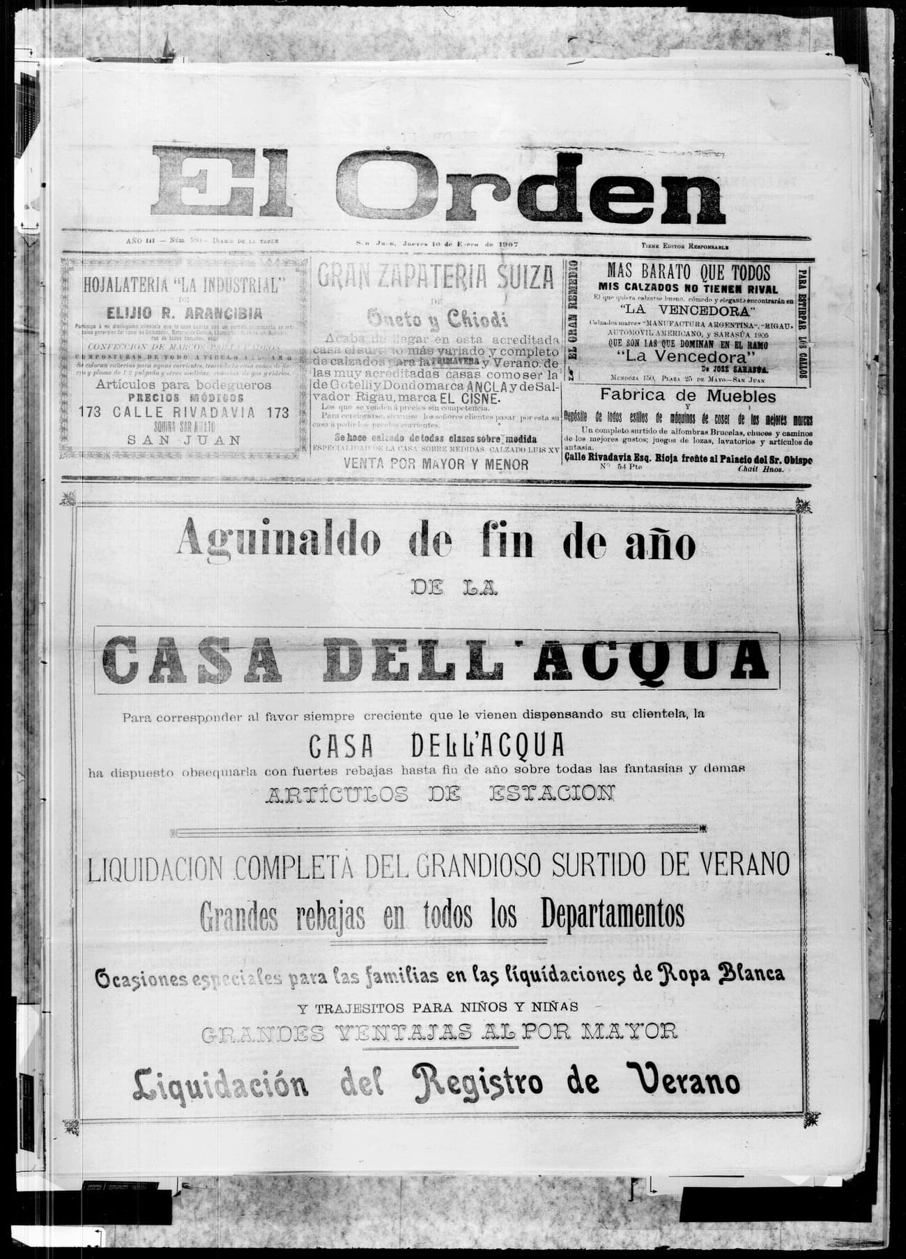 Portada · 10 de Enero de 1907