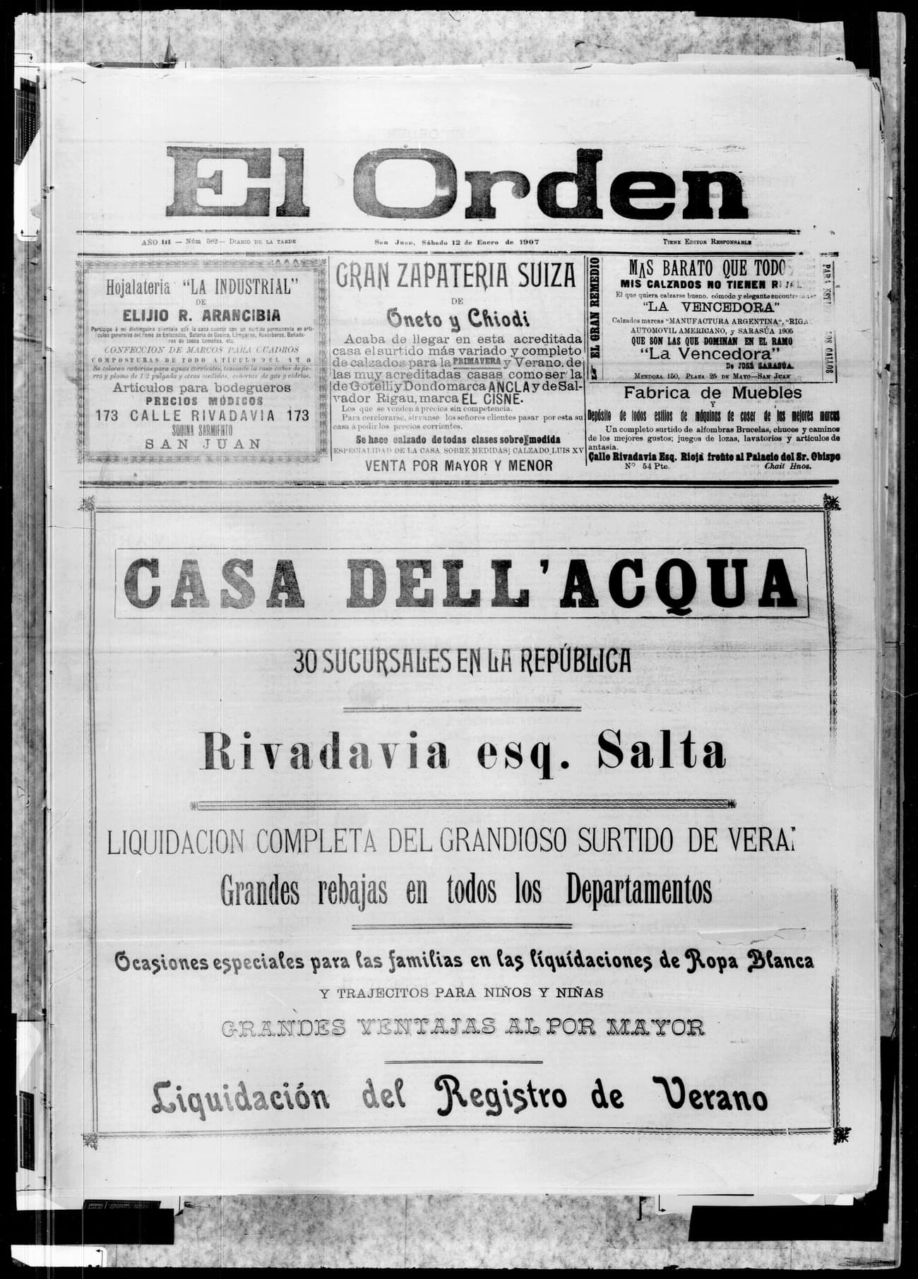 Portada · 12 de Enero de 1907