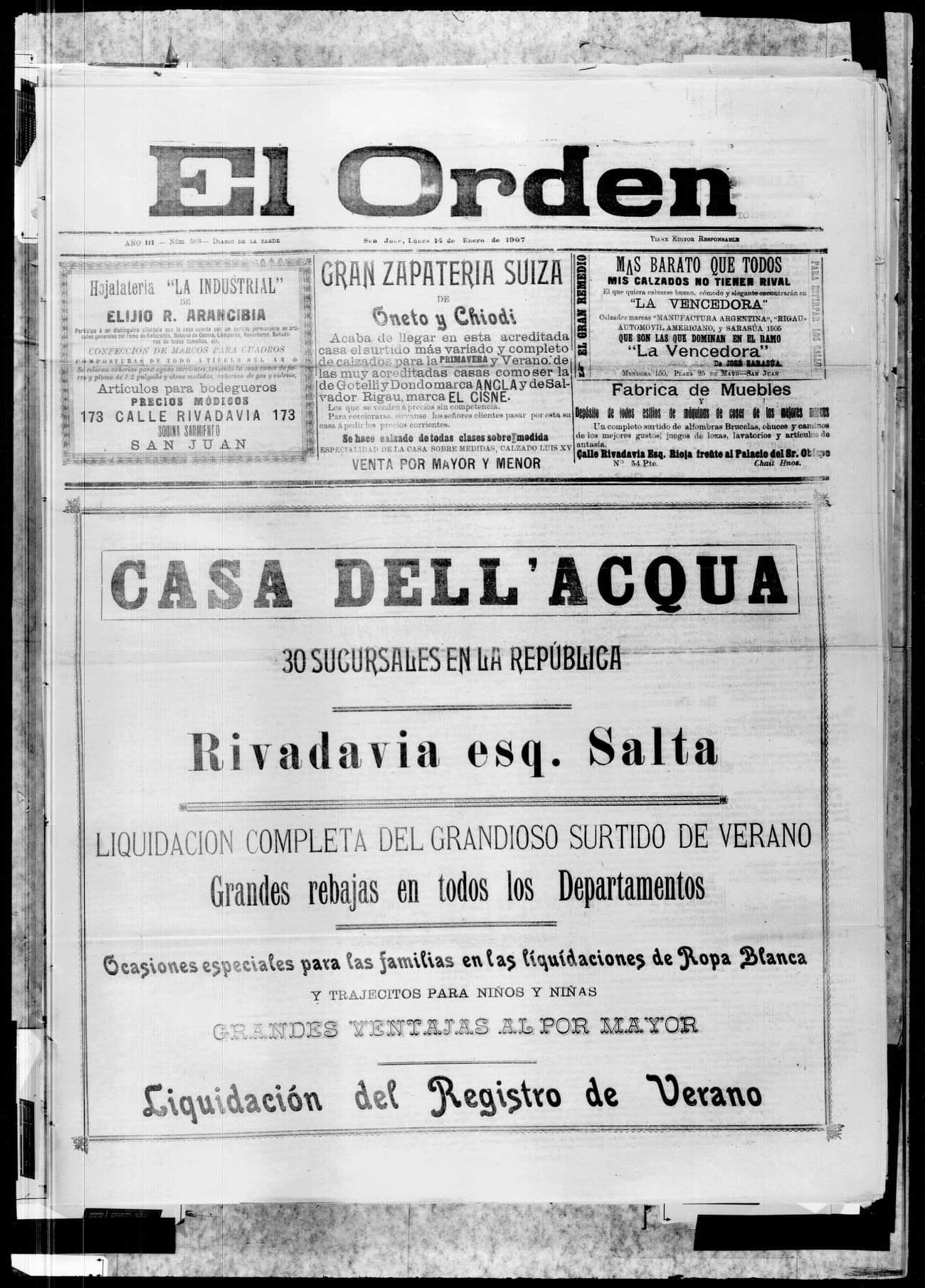 Portada · 14 de Enero de 1907