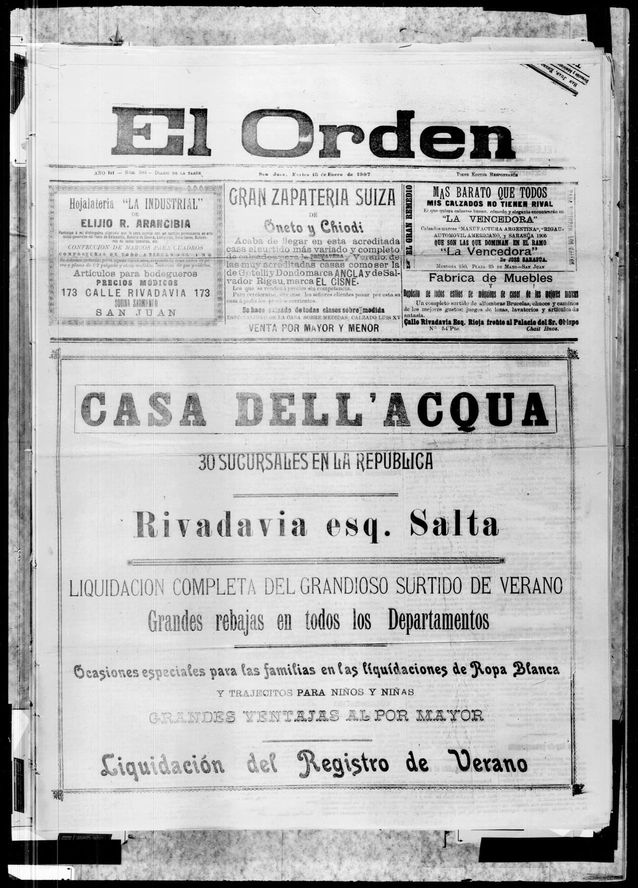 Portada · 15 de Enero de 1907