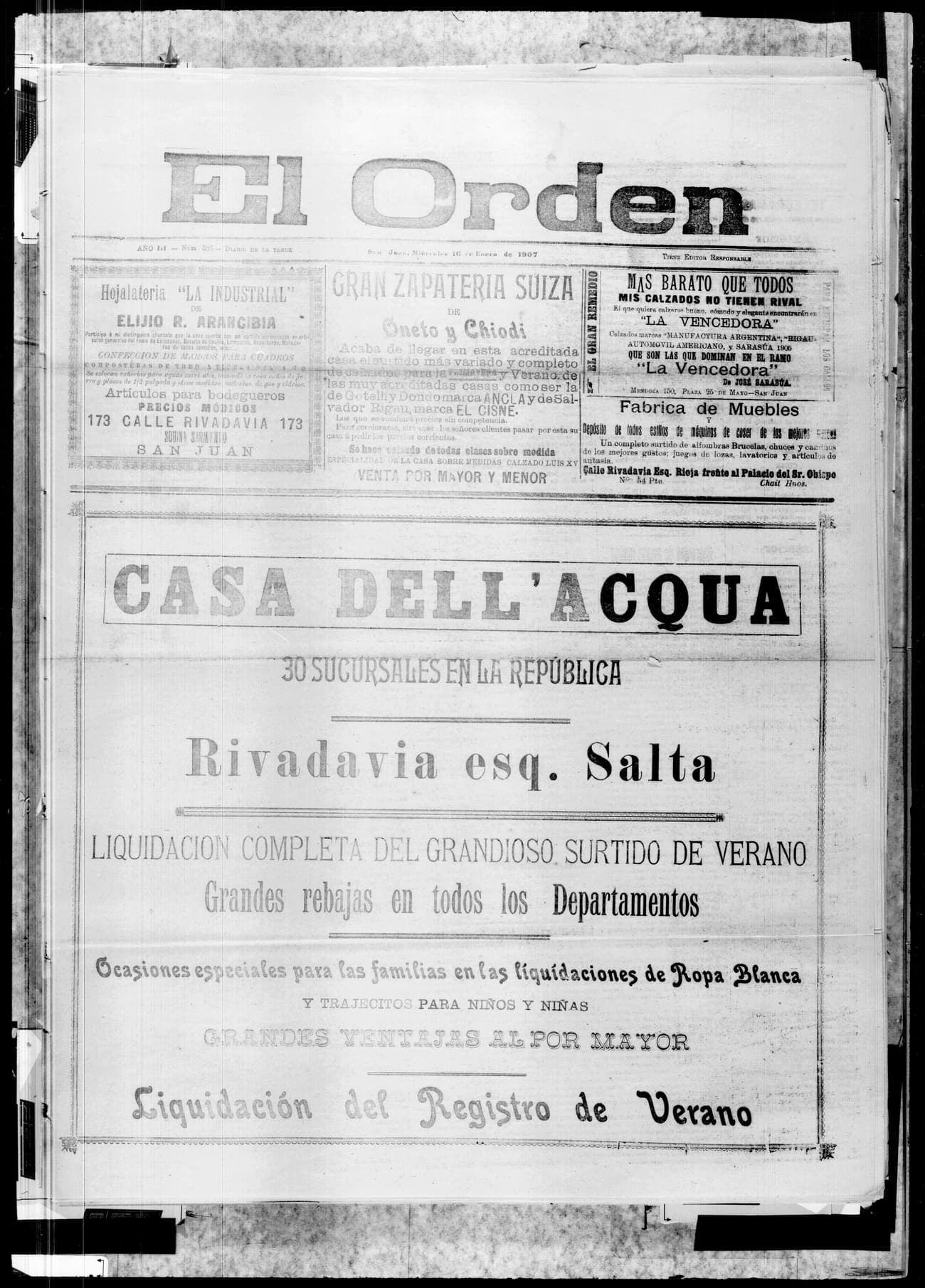 Portada · 16 de Enero de 1907