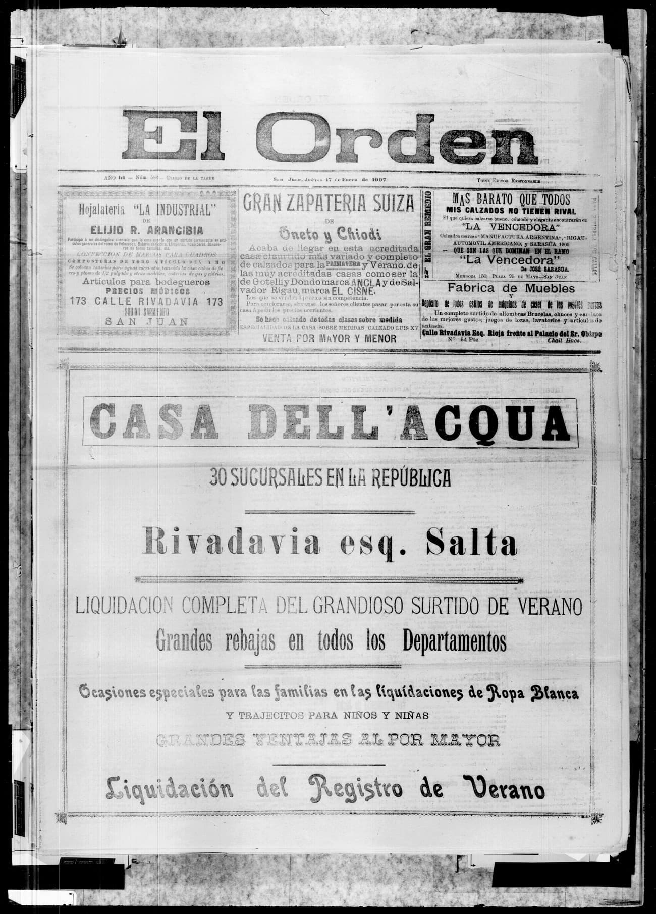 Portada · 17 de Enero de 1907