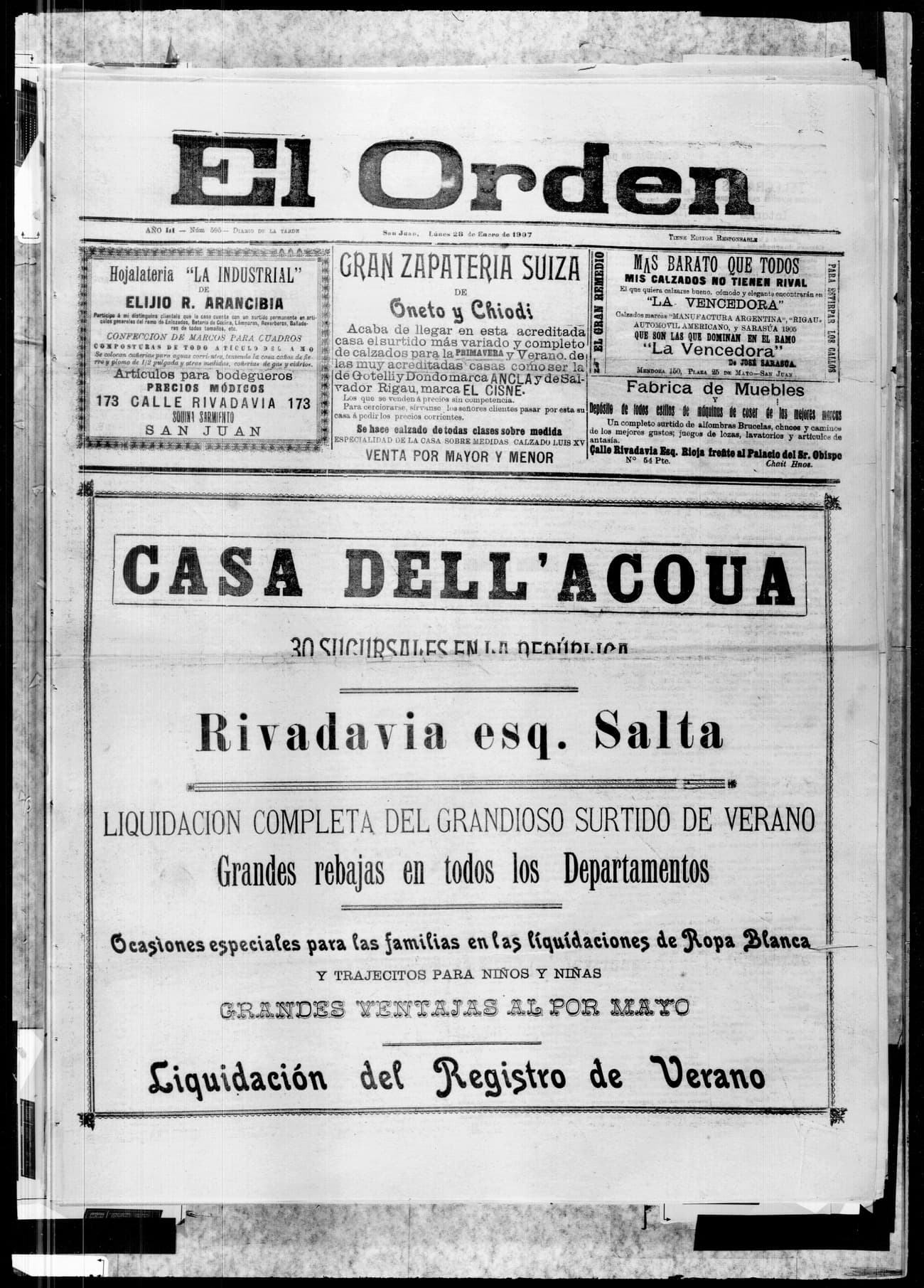 Portada · 28 de Enero de 1907