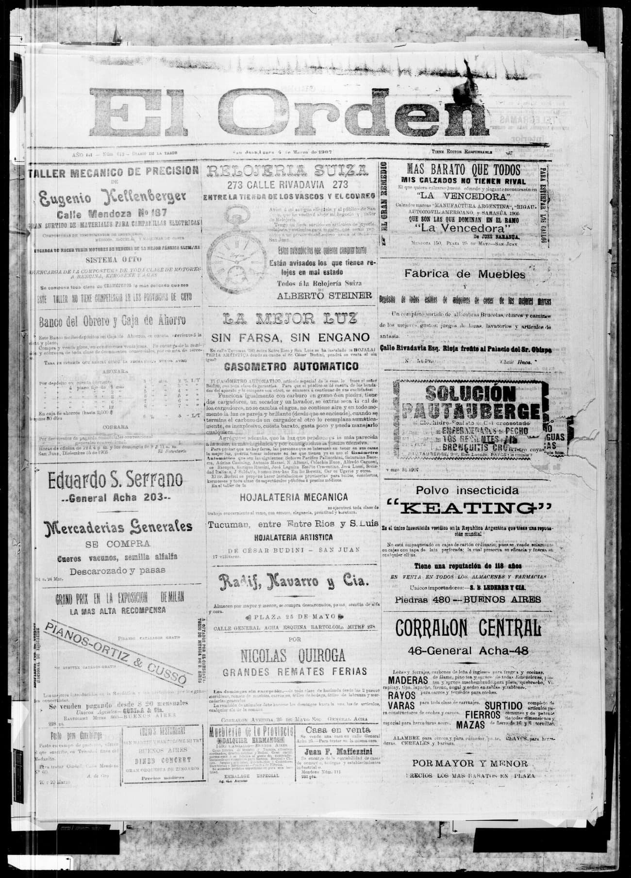 Portada · 4 de Marzo de 1907
